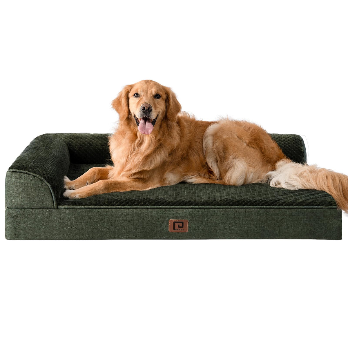 Eheyciga Xl Memory Foam Dog Bed, Orthopedic Dog Beds For Extra Large Dogs, Waterproof Egg Crate Dog Couch Bed With Washable Removable Cover And Non-Slip Bottom, L Shaped Dog Bed, Dark Green