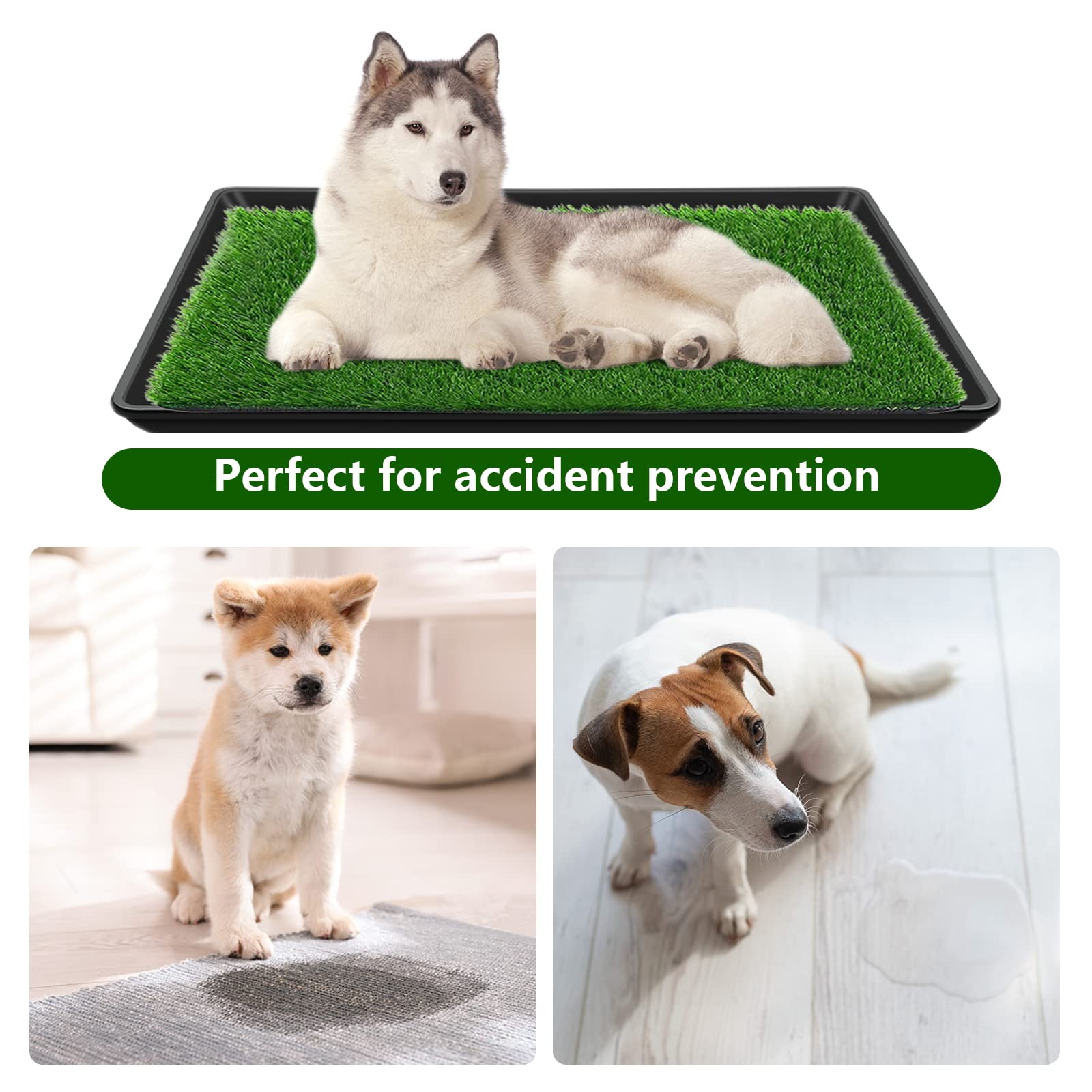 Embellbatt 35.4 X 23.6In Dog Grass Pad With Tray Pet Potty Fake Grass Training Mat Artificial Grass For Dogs With Tray On Indoor And Outdoor