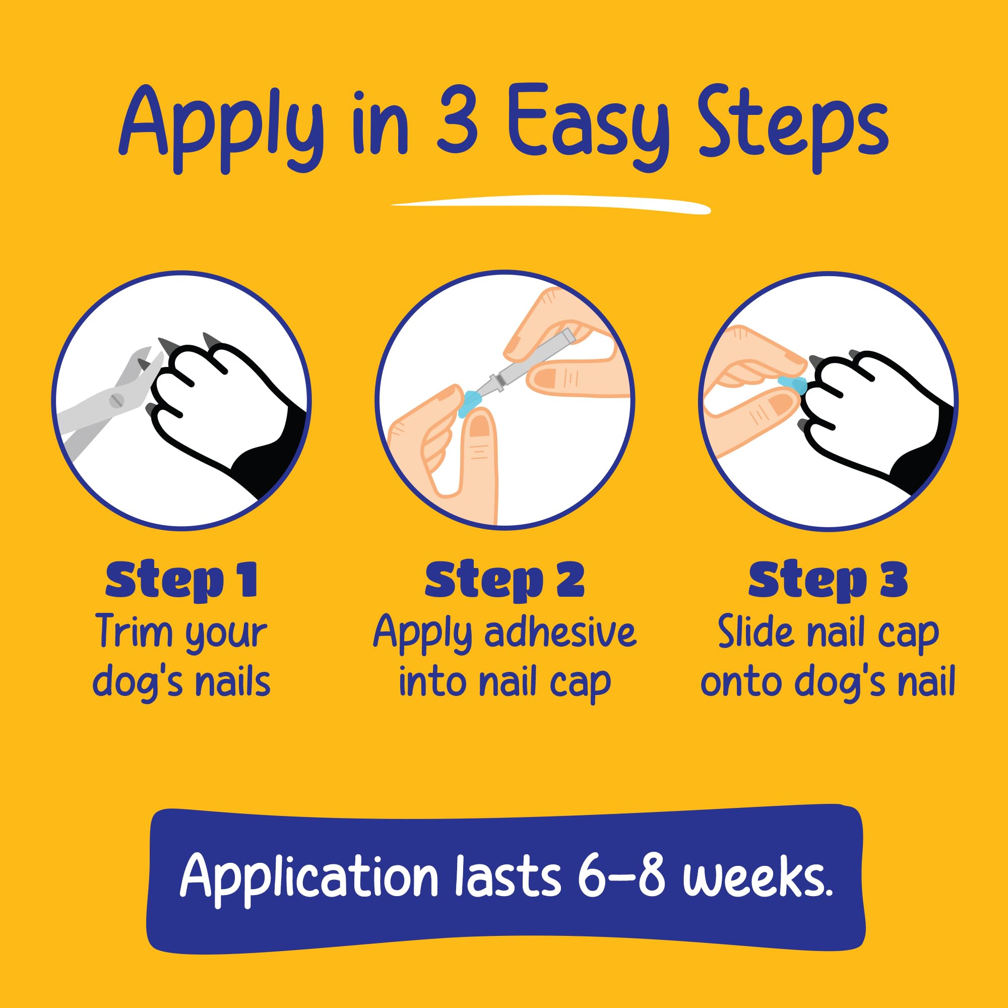 Soft Claws Large Natural Dog and Cat Nail Caps Take Home Kit - Safe, Easy to Use Nail Protection for Pets