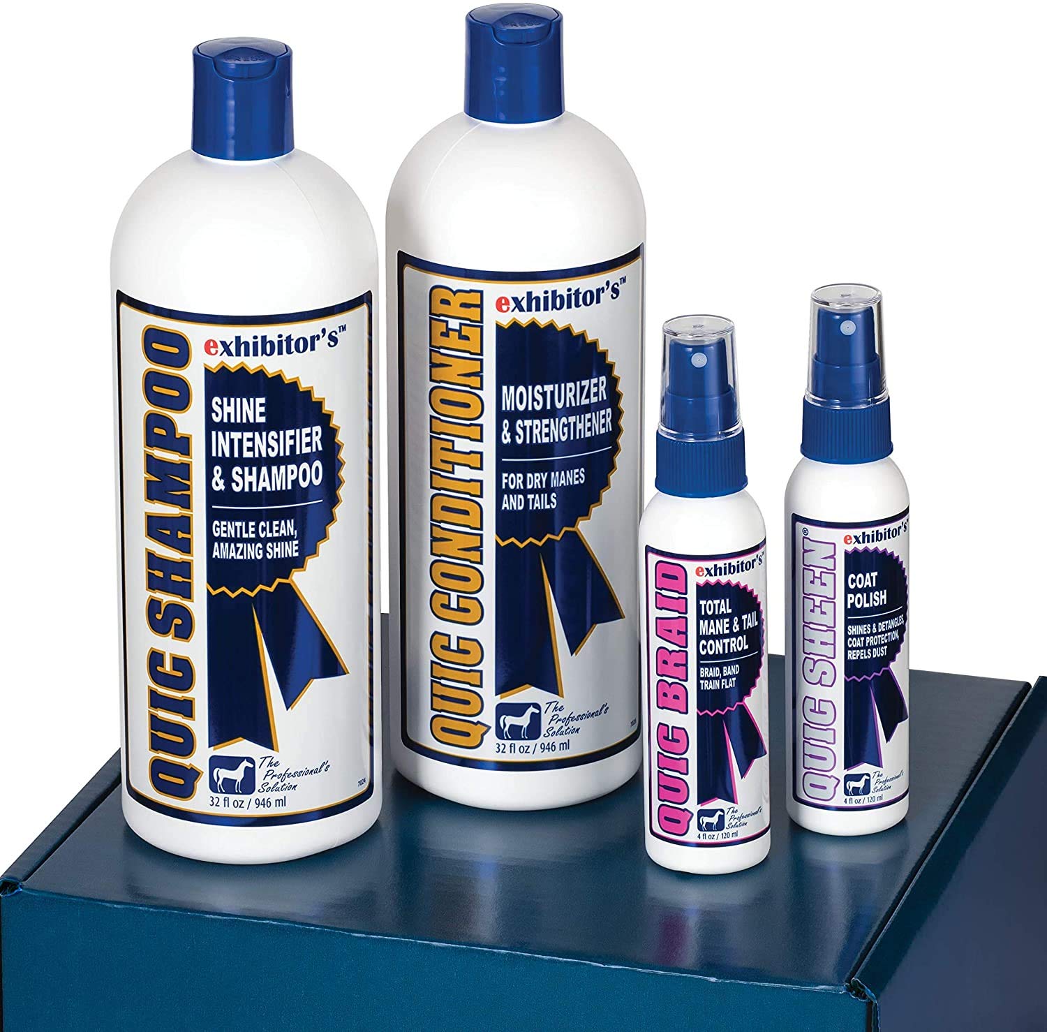 Exhibitor'S Quic Shampoo And Conditioner 64 Oz With Free Quic Braid And Quic Sheen Detangler