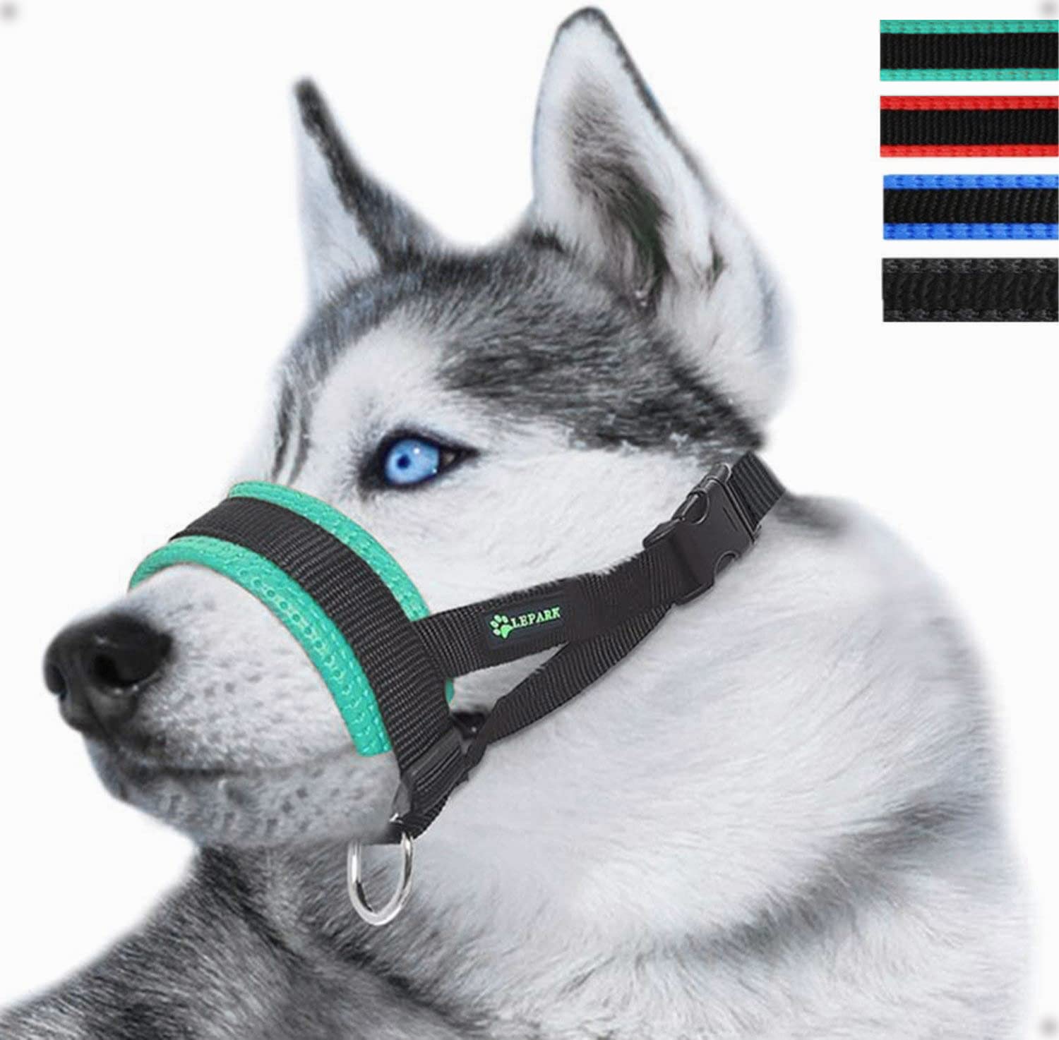 Nylon Dog Muzzle For Small,Medium,Large Dogs Prevent From Biting,Barking And Chewing,Adjustable Loop(S/Green)