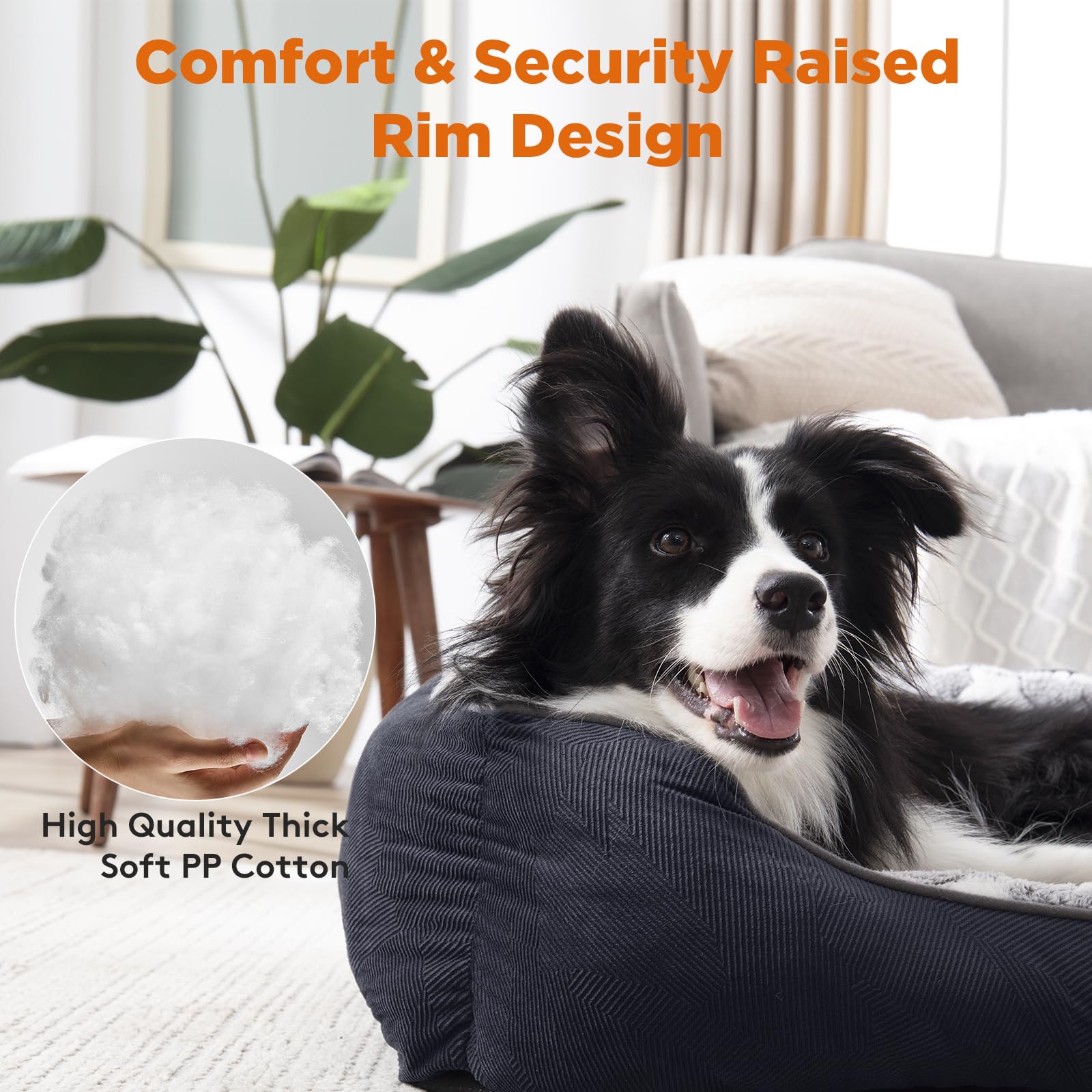 GASUR Rectangle Dog Bed for Large Dogs, Cozy Washable Bed Orthopedic Dog Sofa Bed, Durable Pet Cuddler Anti-Slip Bottom, Soft Ca