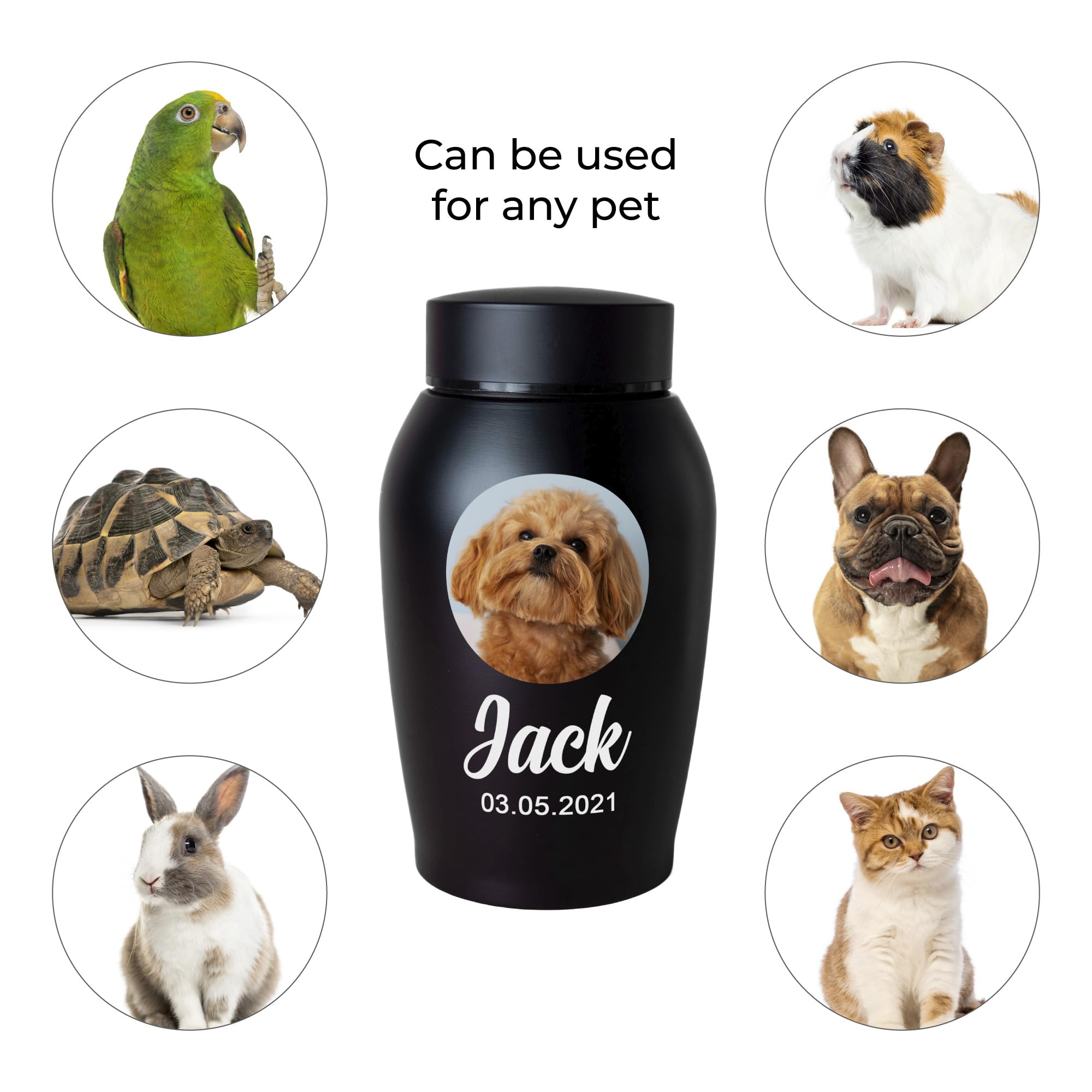 Personalized Cremation Keepsake Pet Ashes Urn Waterproof With Airtight Closure Customized Text Engraving Vase Container Memorial