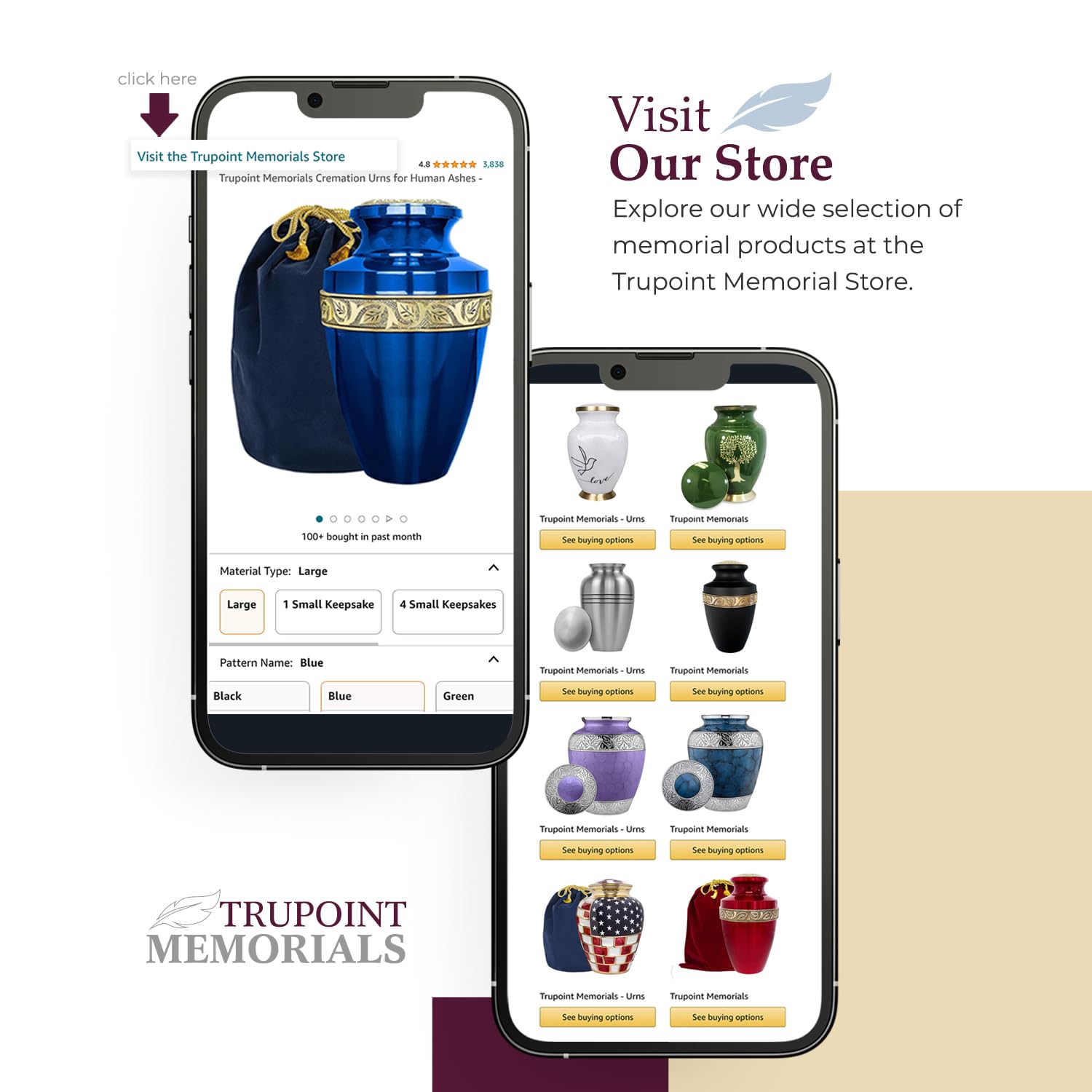 Trupoint Memorials Pet Urn For Dogs And Cats Ashes - A Loving Resting Place For Your Special Pet, Cat And Dog Urns For Ashes, Pet Cremation Urns – Gold, Small Pets Up To 17 Lbs