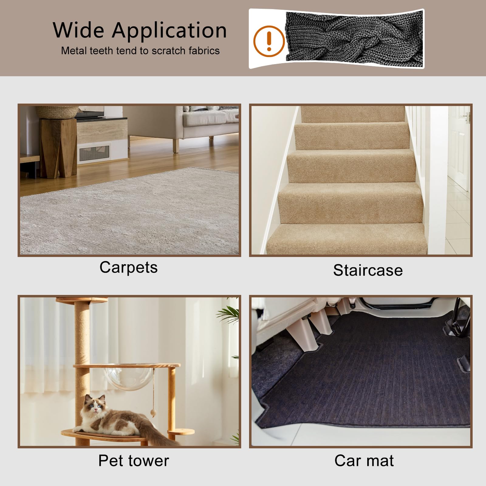 Aizal Carpet Rake For Pet Hair Removal, Pet Hair Removal Tool Set Of 2, 56    Long Handle Carpet Pet Hair Removal Carpet Scraper