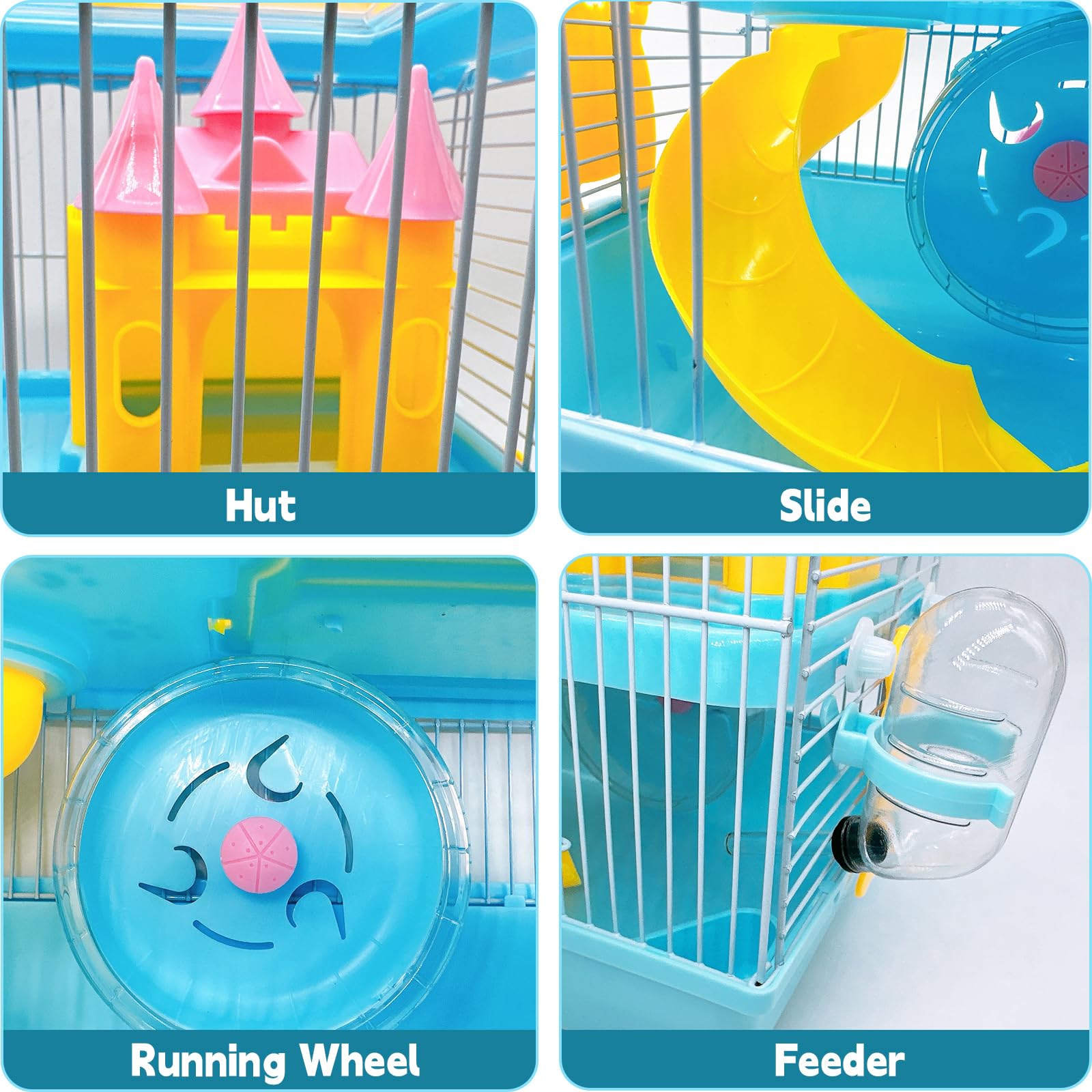 Tfwadmx Hamster Carrier, Dwarf Hamster Travel Cage, Portable Cages With Water Bottle, Gerbil Travel Carry Case Outdoor Vacation