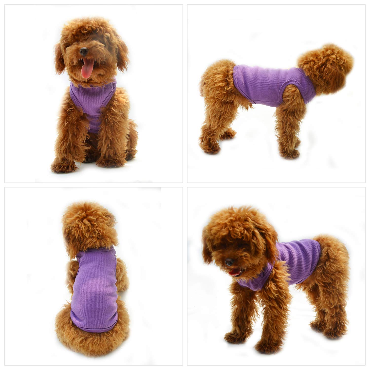 Lovelonglong Summer Pet Clothing, Dog Clothes Blank T-Shirts Ribbed Tanks Top Thread Vests For Large Medium Small Dogs 100% Cott