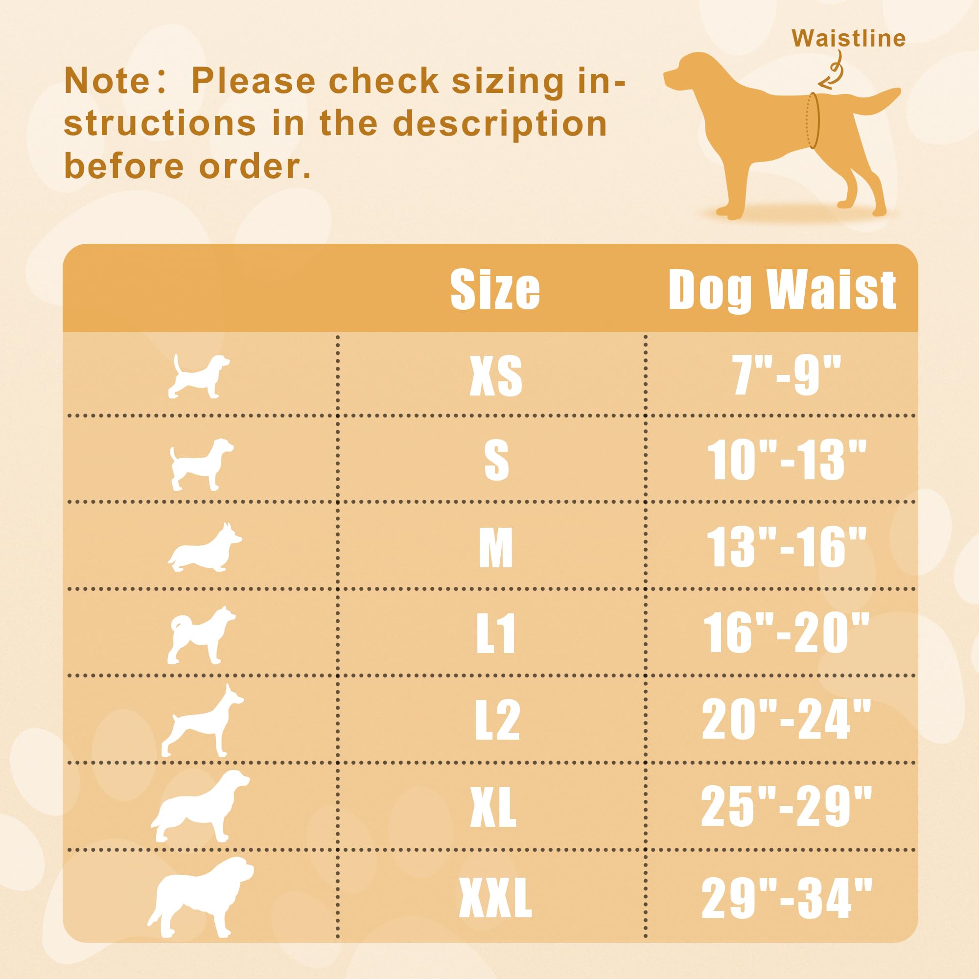 Teamoy Reusable Wrap Diapers for Male Dogs, Washable Puppy Belly Band Pack of 3 (L2, 20-24 Waist, Orange+ Denim+ Fat Smile)