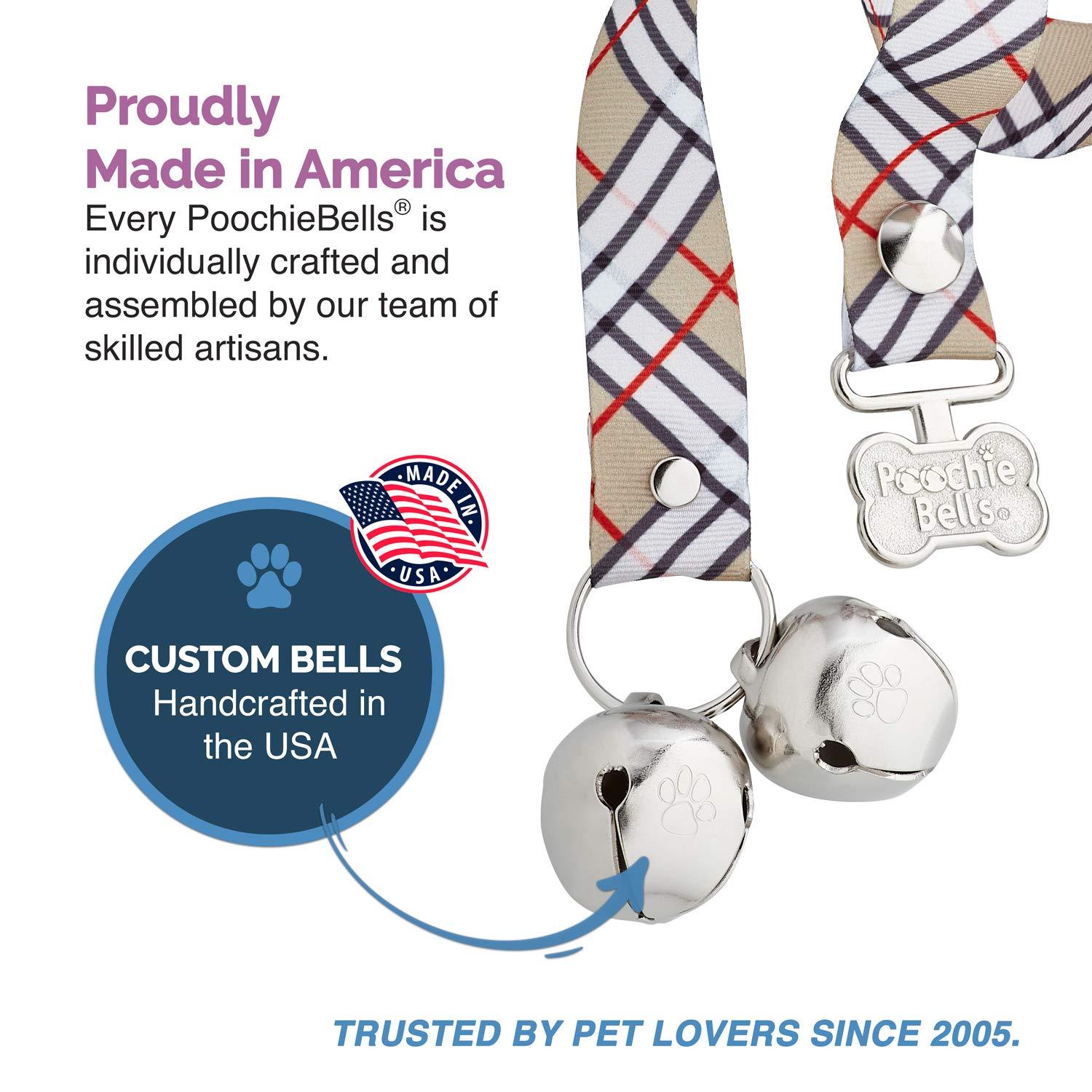 Poochiebells The Original Dog Potty Doorbell, Dog Bells For Potty Training & Puppy Housebreaking, Potty Train Your Dog In Days, Made In America, London