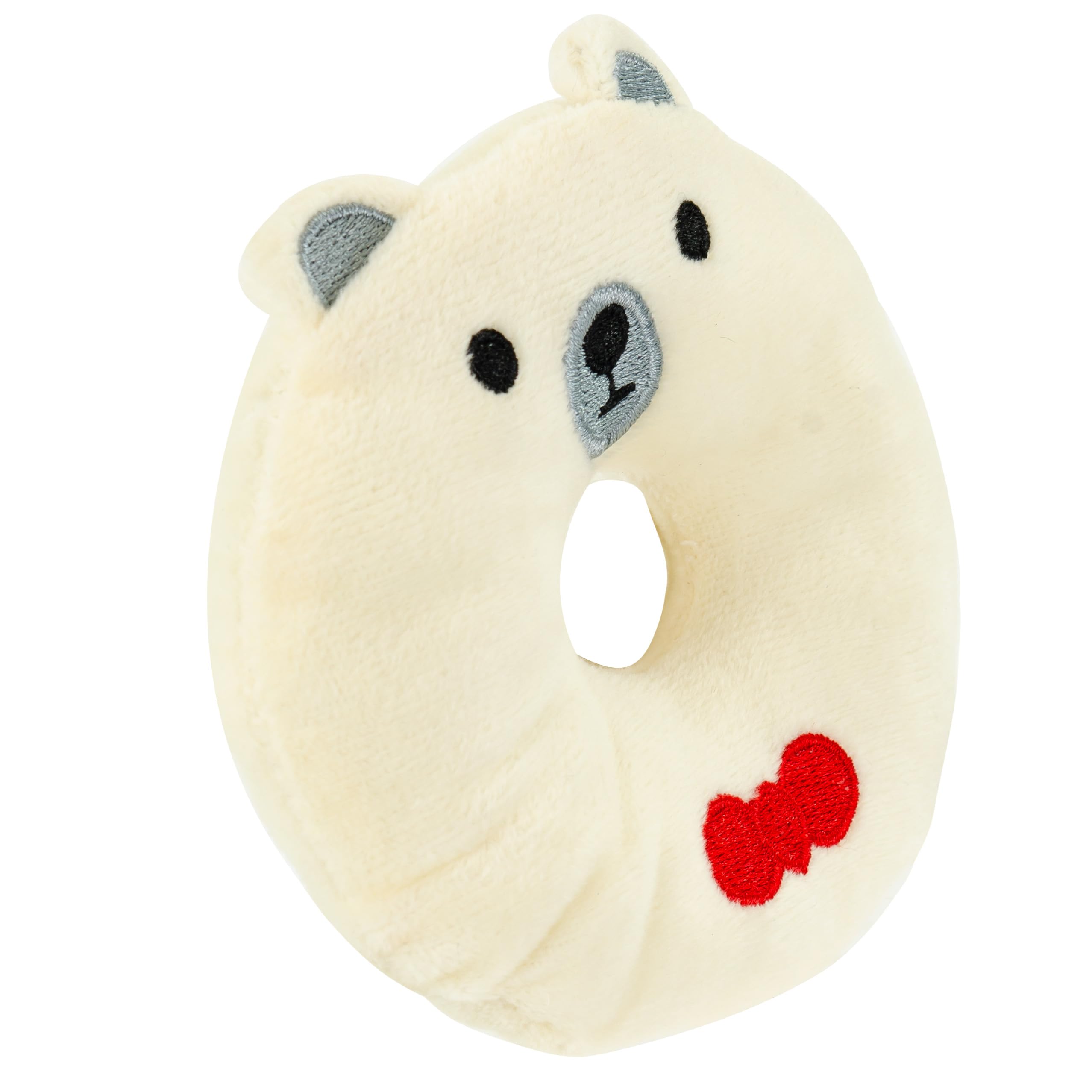 Giftable World Holiday Plush Pet Toy Fun For Christmas Designs With Squeaker Dog Chew Toy (4'' Polar Bear & Reindeer Donut 2 Pcs