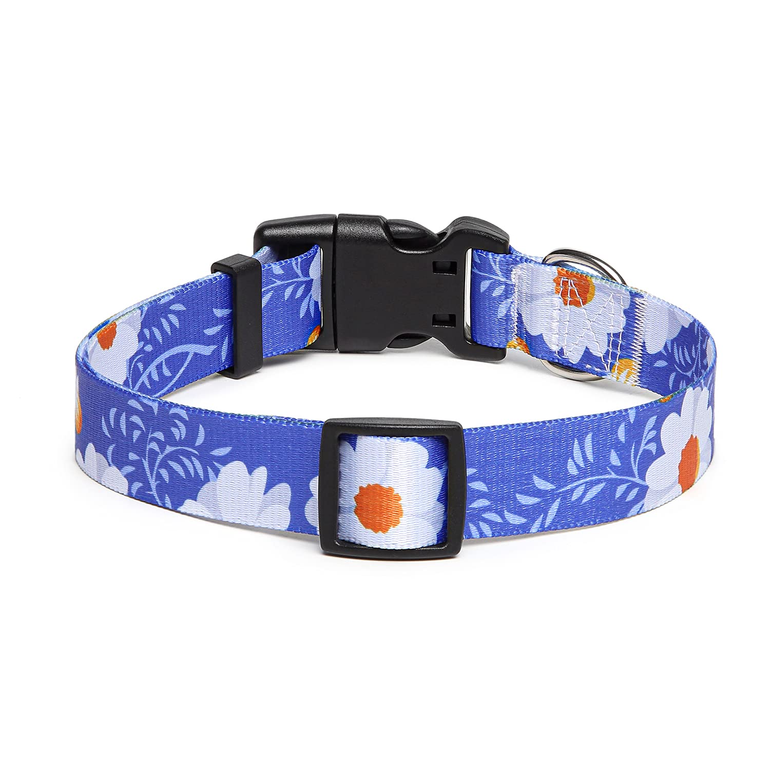Suredoo Adjustable Dog Collar With Patterns, Ultra Comfy Soft Nylon Breathable Pet Collar For Small Medium Large Dogs (M, Daisy)