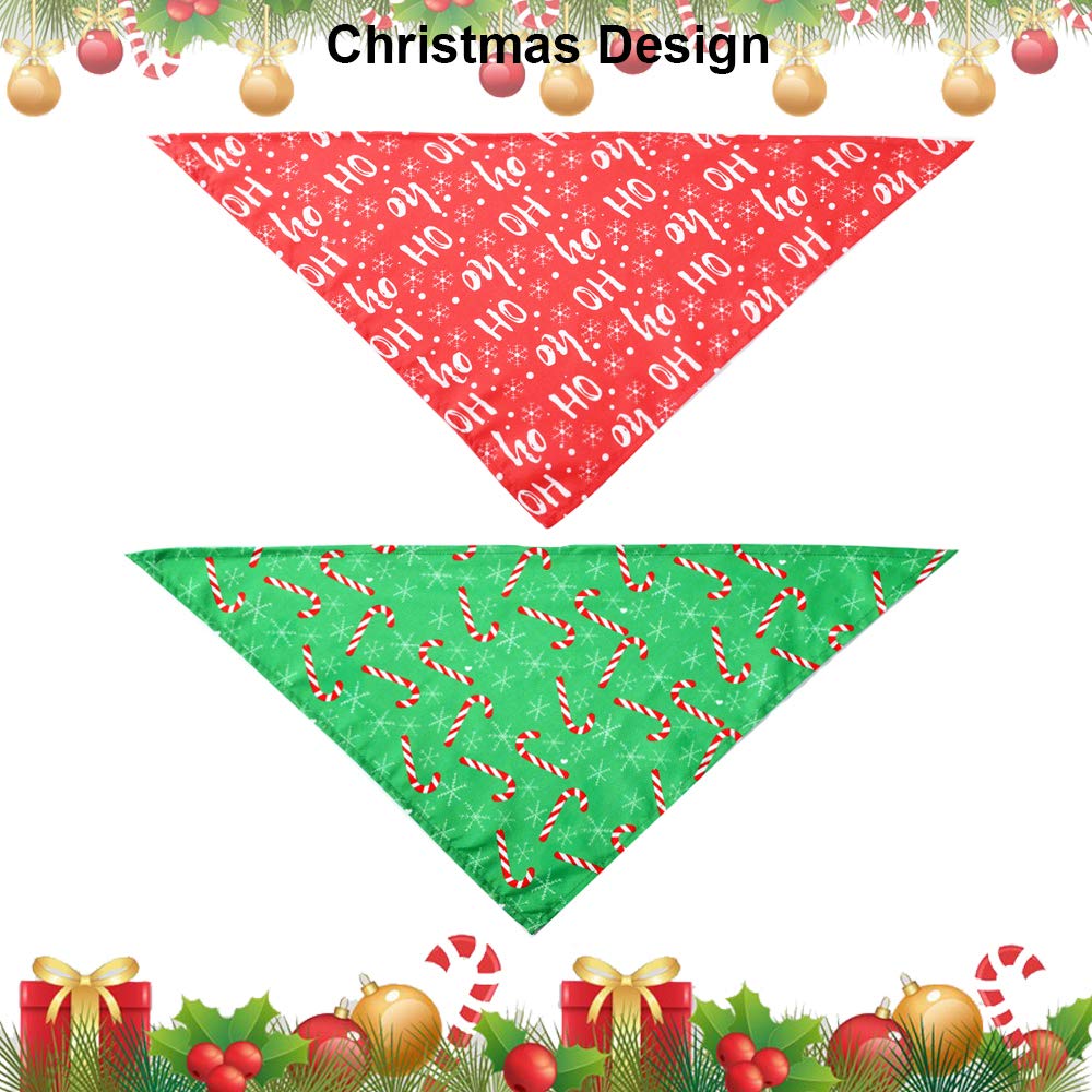 ADOGGYGO 4 Pack Dog Bandana Christmas Dog Scarf Triangle Bibs Kerchief Set Pet Costume Accessories Decoration for Large and X-La