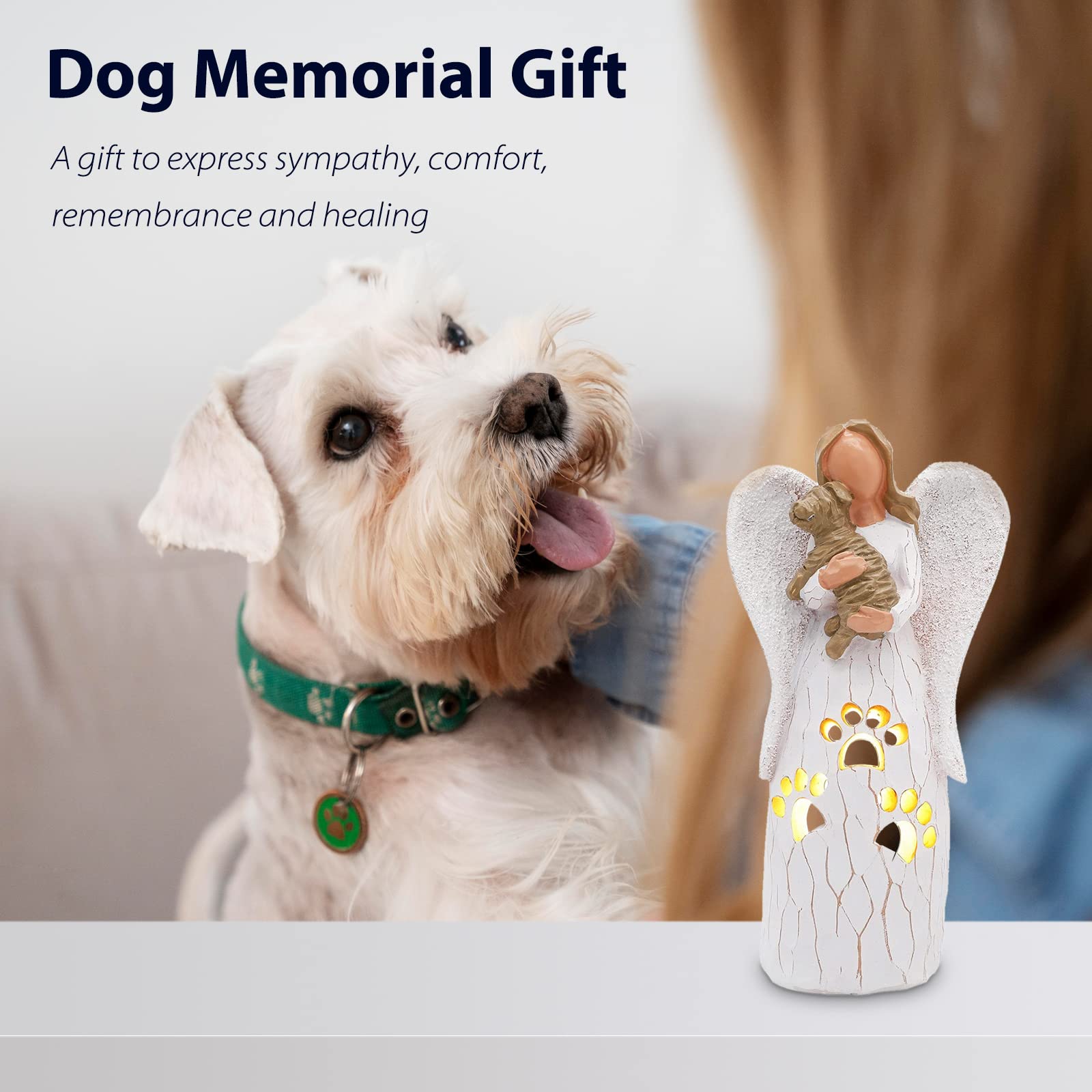 Bearae Dog Memorial Gifts, Dog Candle Holder Statue, Pet Memorial Gifts, Pet Loss Gifts, Bereavement Gifts, Pet Sympathy Gifts For Loss Of Dogs