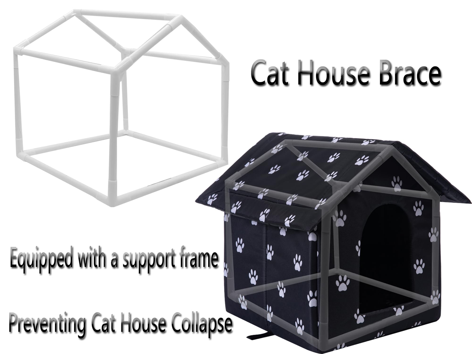 Cat Houses For Outdoor Cats Outdoor Houses For Feral Cats House With Weatherproof Canvas Roof Stray Shelter (Large Cat Houses, B