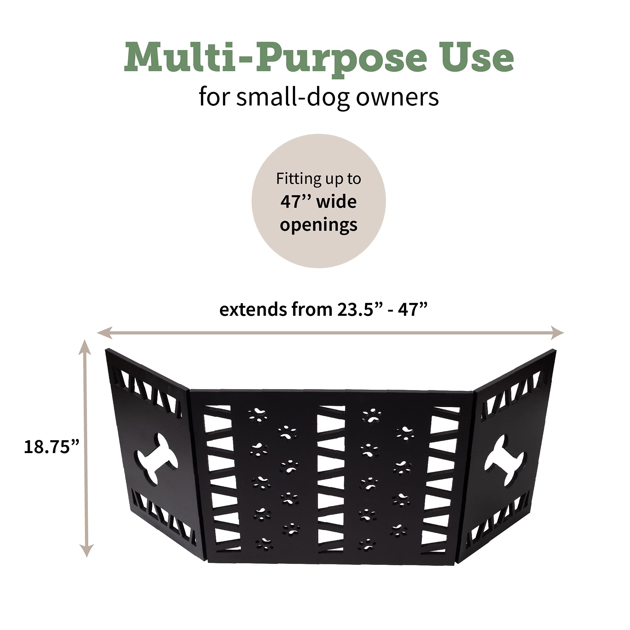 Free Standing Pet Gate | Pet Gate For Small Dogs | Free Standing Dog Gate For Stairs | Freestanding Dog Gates For Doorways | Freestanding Pet Gates For Dogs | Width 23.5-47 Inch | Height 18.75 Inch