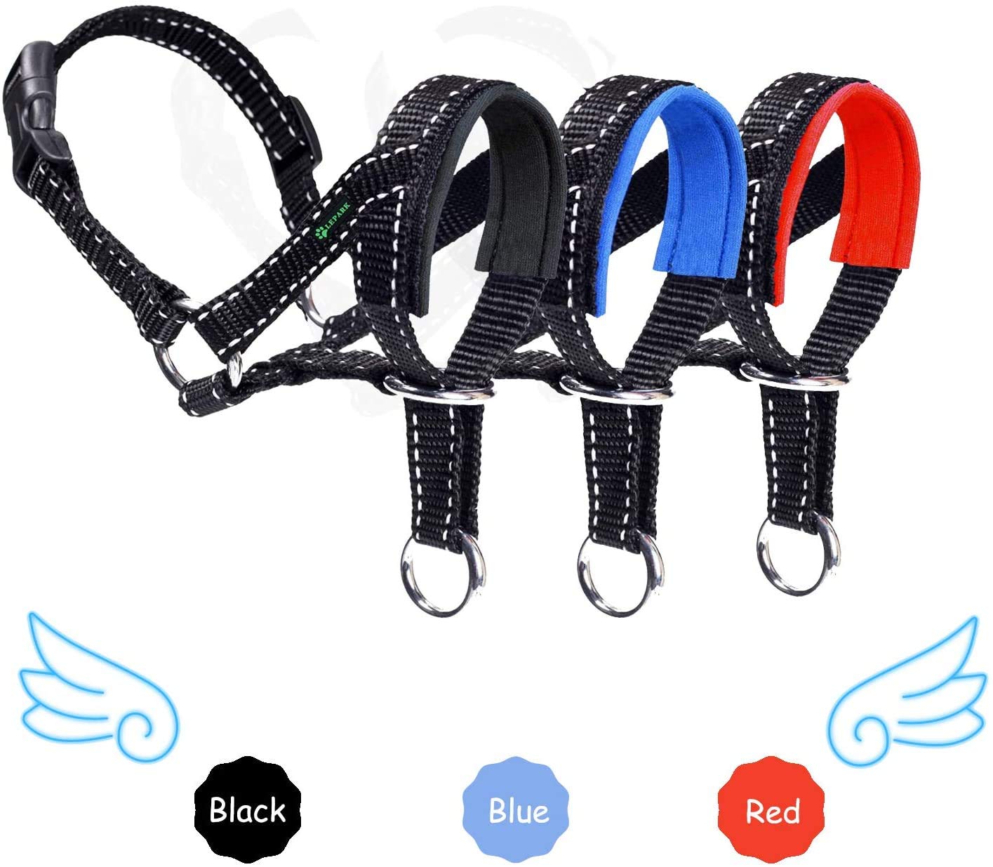 Dog Head Halter With Reflective Safety Strap Stop Dog'S Pulling, Dog Head Collar For Small Medium Large Dogs(L,Red)