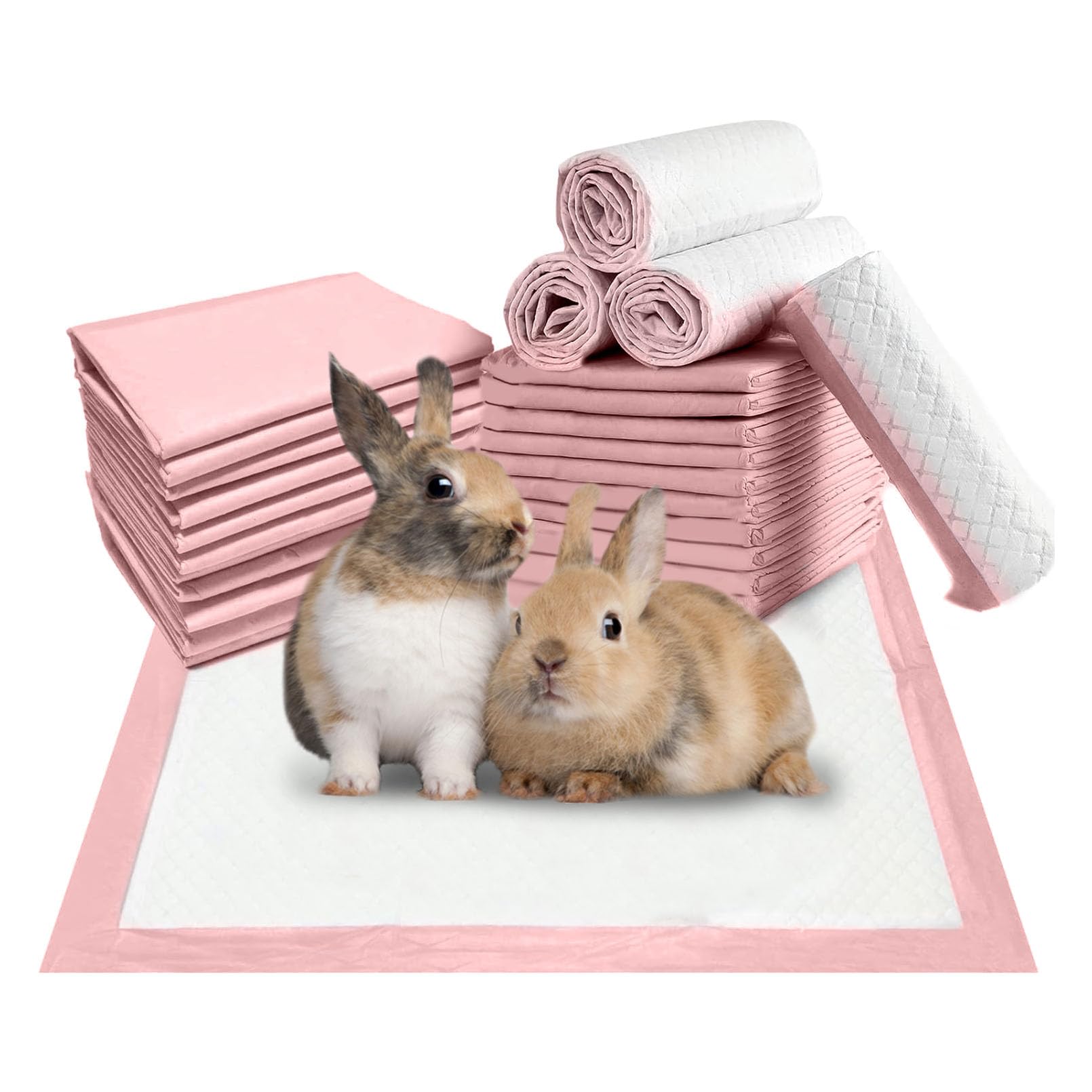 Tfwadmx Rabbit Pee Pads 50 Pcs 18''   13'' Disposable Cage Liners Leak-Proof Super Absorbent Potty Training Pad for Puppy Guinea