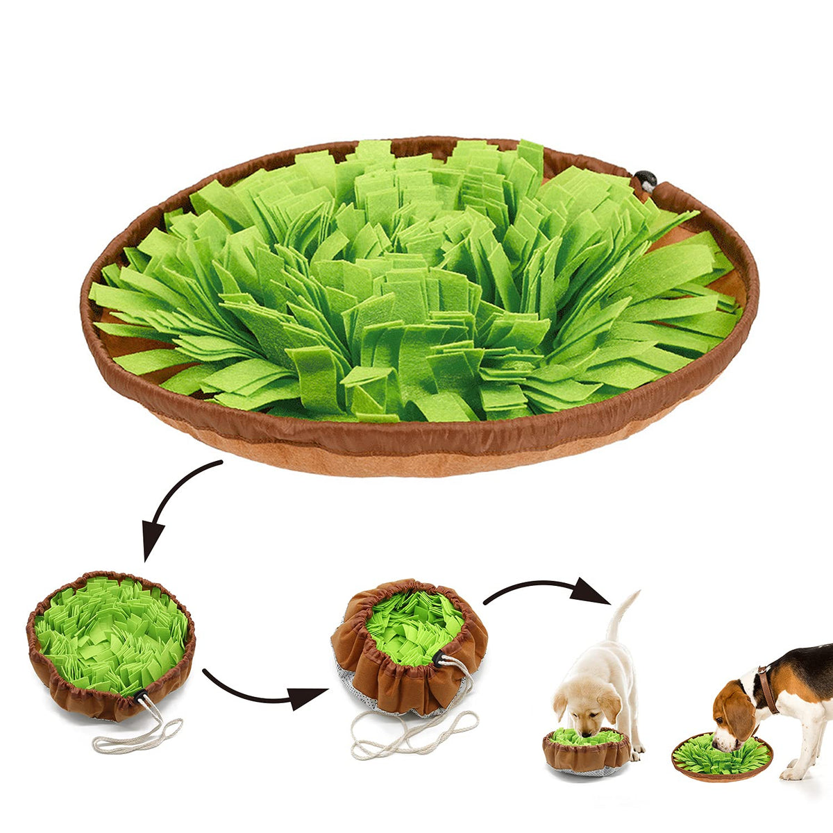 Snuffle Mat For Dogs - Slow Feeding Bowl Encourages Natural Foraging Skills, Stress Release