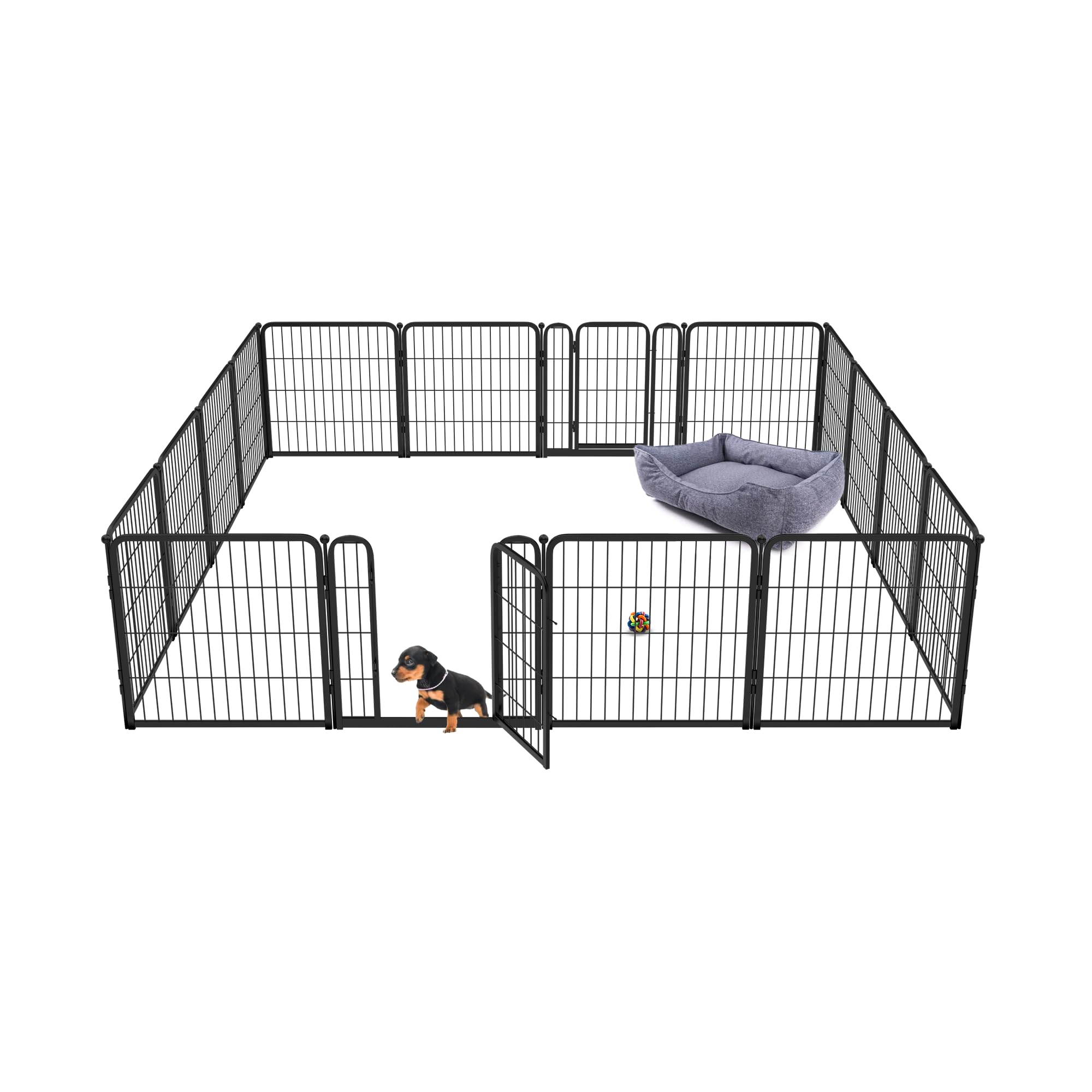 Fxw Homeplus Dog Playpen For Indoor Use - Stress-Free And Safe Play, Heavy Duty 45 Inch 16 Panels Dog Pen For Large Dogs, Whitep