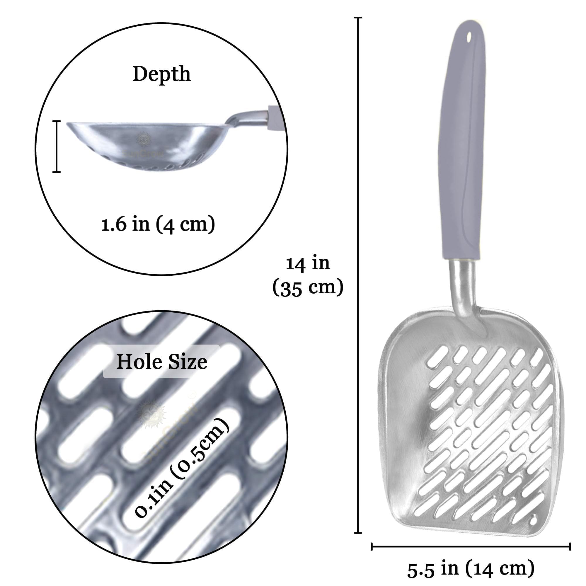 Sungrow Large Cat Litter Scoop, Life Transforming Cat Scooper, Reduces Hand Fatigue, Saves Clear Litter, Makes Scooping Faster And Easier