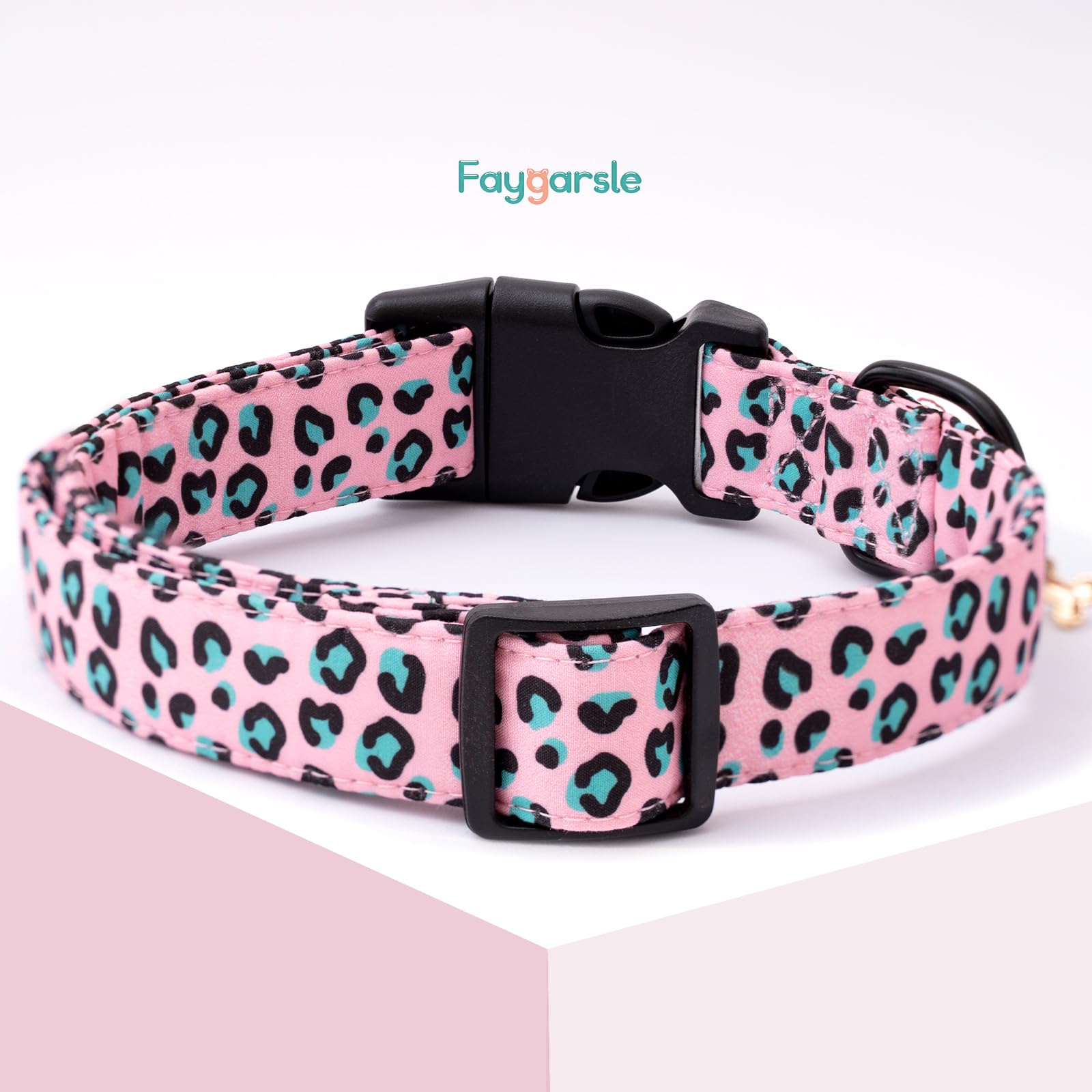 Faygarsle Dog Collar For Small Medium Large Dogs Cute Pink Puppy Collars For Female Dogs Leopard Print Patterned Pet Collars For