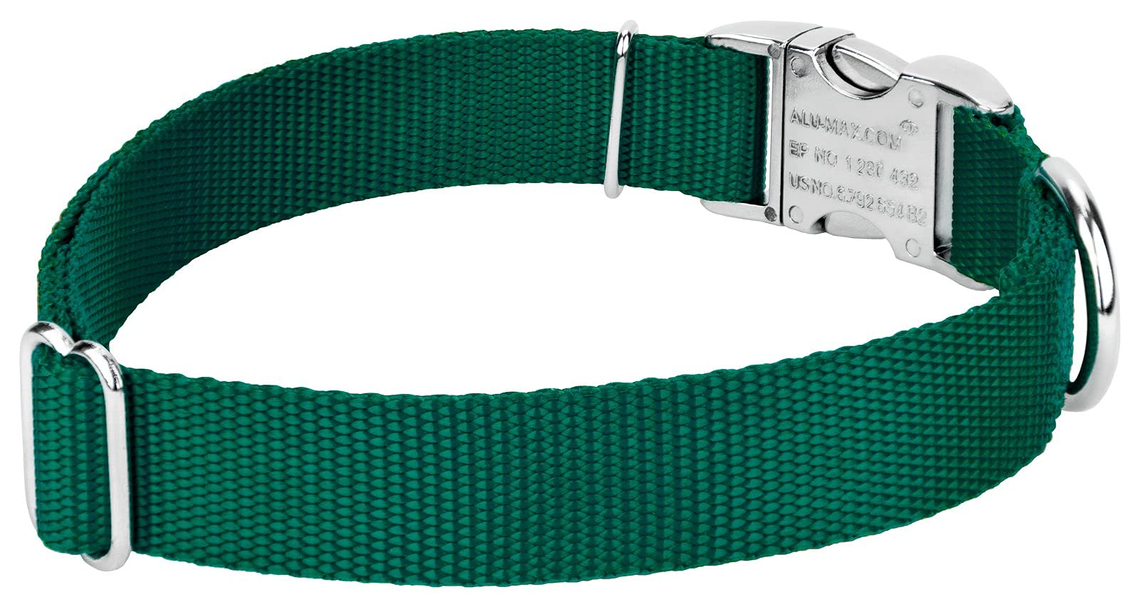 Country Brook Design - Vibrant 30+ Color Selection - Premium Nylon Dog Collar With Metal Buckle (Large, 1 Inch Wide, Green)