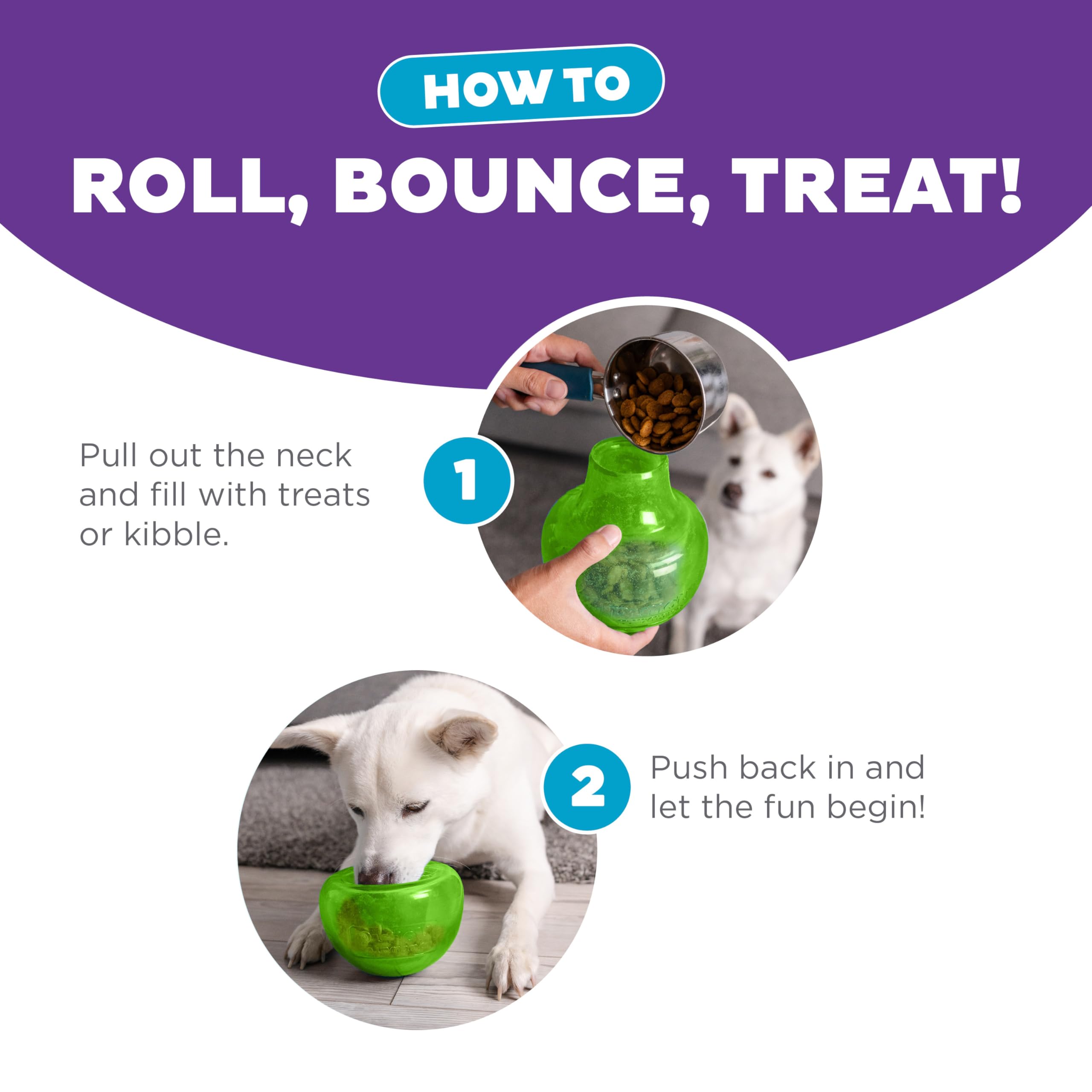 Outward Hound by Planet Dog Snoop Interactive Treat Dispensing Dog Toy, Large, Green