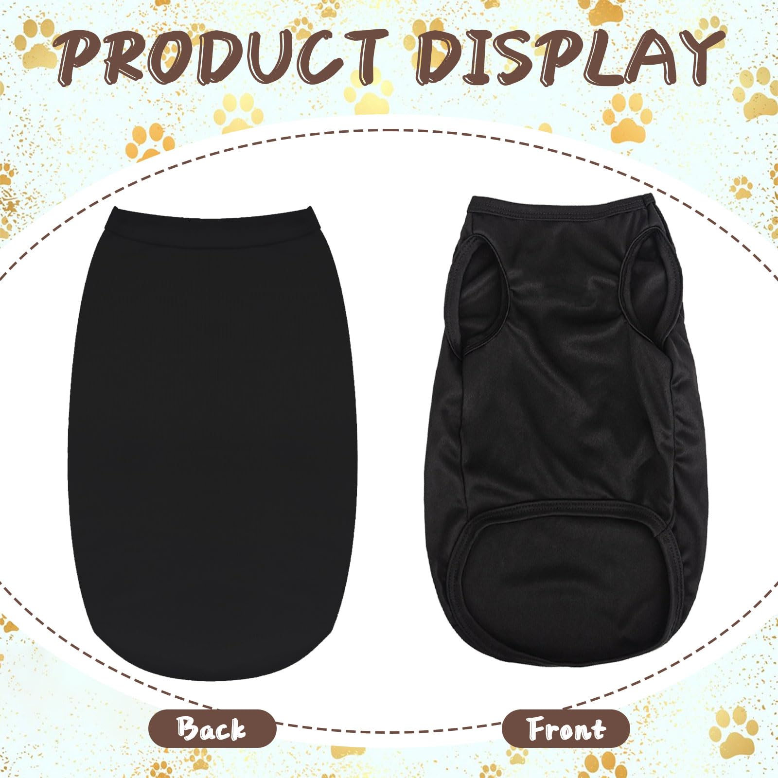 Hacraho Dog Shirt Blank Clothes, 6 Pcs Black Blank Dog T-Shirt Sleeveless Costumes Summer Breathable Pet Vest Shirt For Small Medium Dogs And Cat, Black M