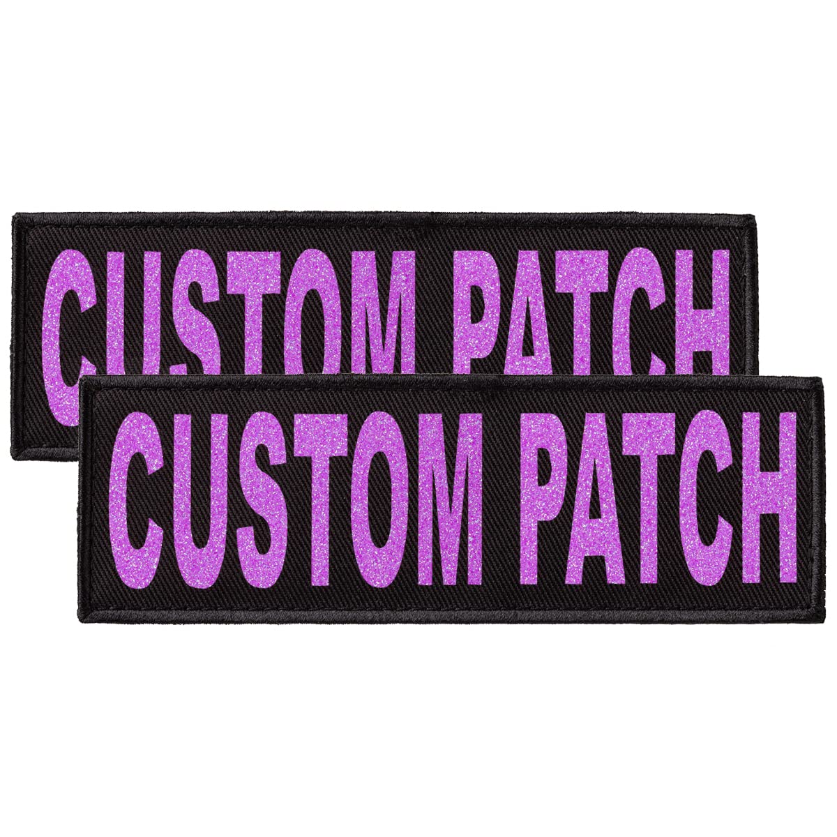 Dogline Custom Patch With Glitter Letters For Dog Vest Harness Or Collar Customizable Bling Text Personalized Patches With Hook Backing Name Agility Service Dog Esa 2 Patches B Purple Text