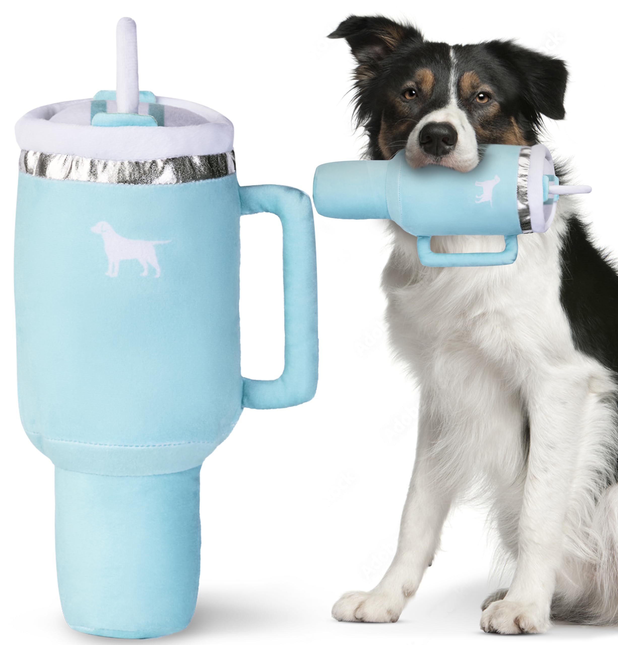 Puproar Pup Cup Tumbler Dog Toy - Funny Birthday Dog Toy For Girl Dogs Or Puppies, Cute Squeaky Plush Gift (Mint Green)