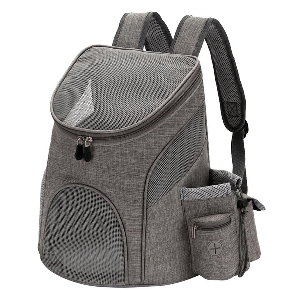 SECRET DESIRE Pet Carrier Backpack Adjustable Pet Cat Dog Travel Bag Gray L