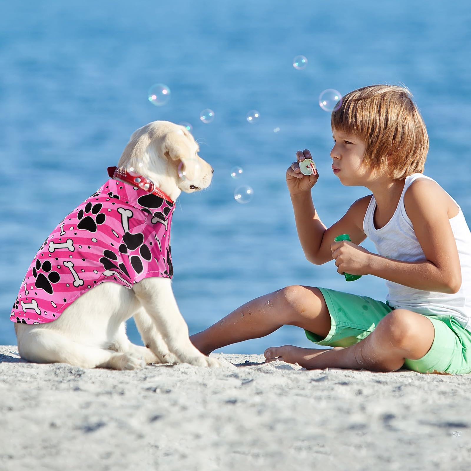 Weewooday 4 Pieces Pet Summer T-Shirts Hawaii Style Floral Pet Dog Shirt Breathable Cool Clothes Beach Seaside Puppy Sweatshirt