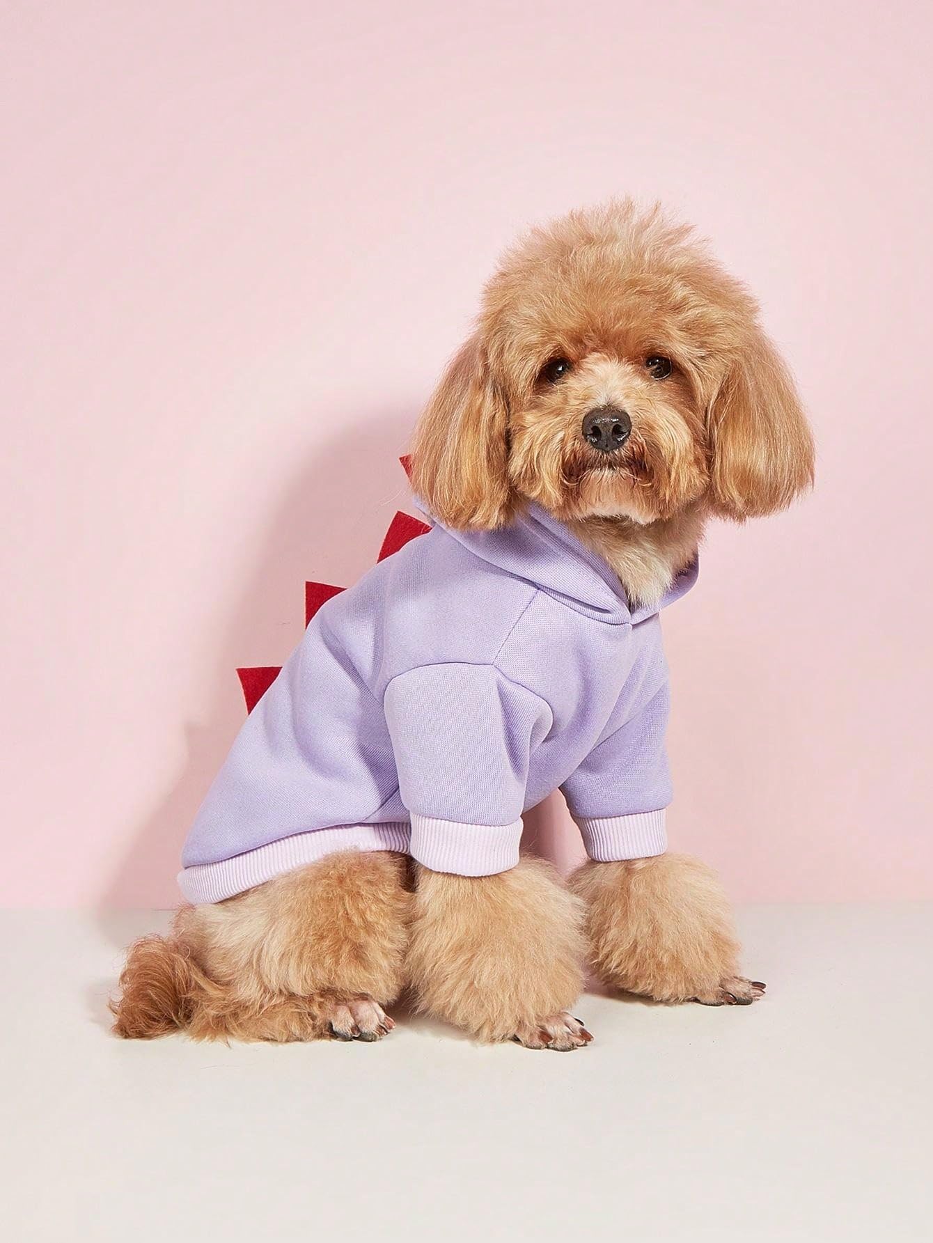 Qwinee Dinosaur Dog Hoodie Dog Warm Jacket Christmas Halloween Dog Costume Dog Clothes For Puppy Kitten Small Medium Dogs Cats Solid Purple Xl