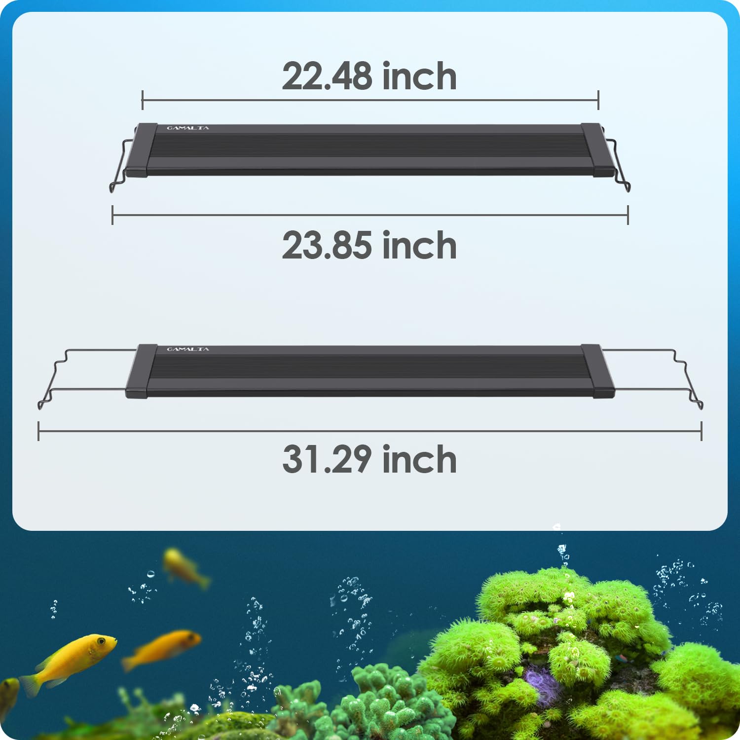 Gamalta Aquarium Light, 22W 24/7 Lighting Cycle, Sunrise/Daylight/Moonlight Mode And Custom Mode With Expandable Bracket, Adjustable Timer And 7 Color Brightness For 24~30In Fish Tank