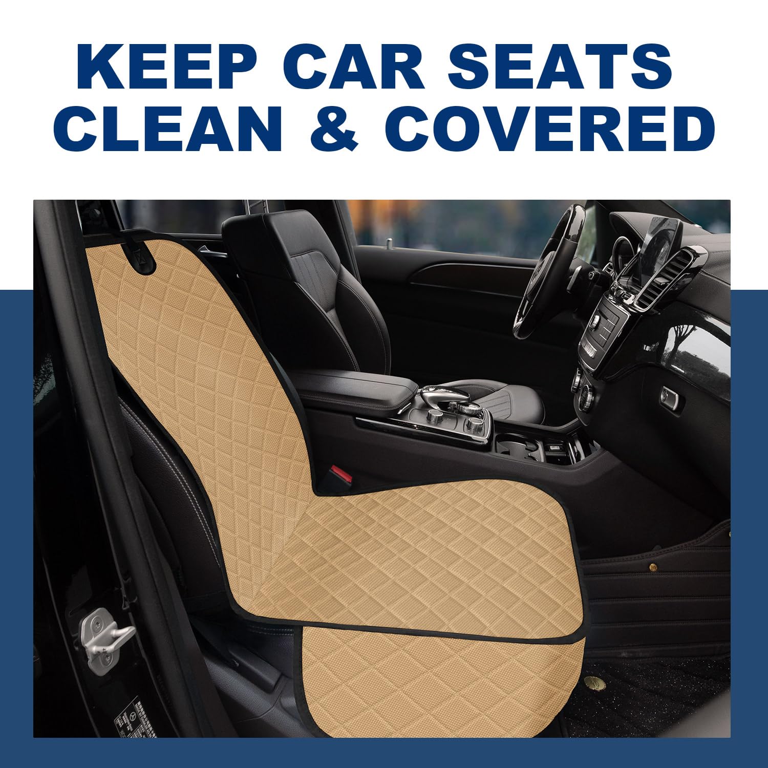 Horjones Dog Car Seat Cover,Waterproof And Nonslip Front Seat Dog Cover,Car Seat Protector For Cars,Trucks,Suvs And Jeep(M-Khaki