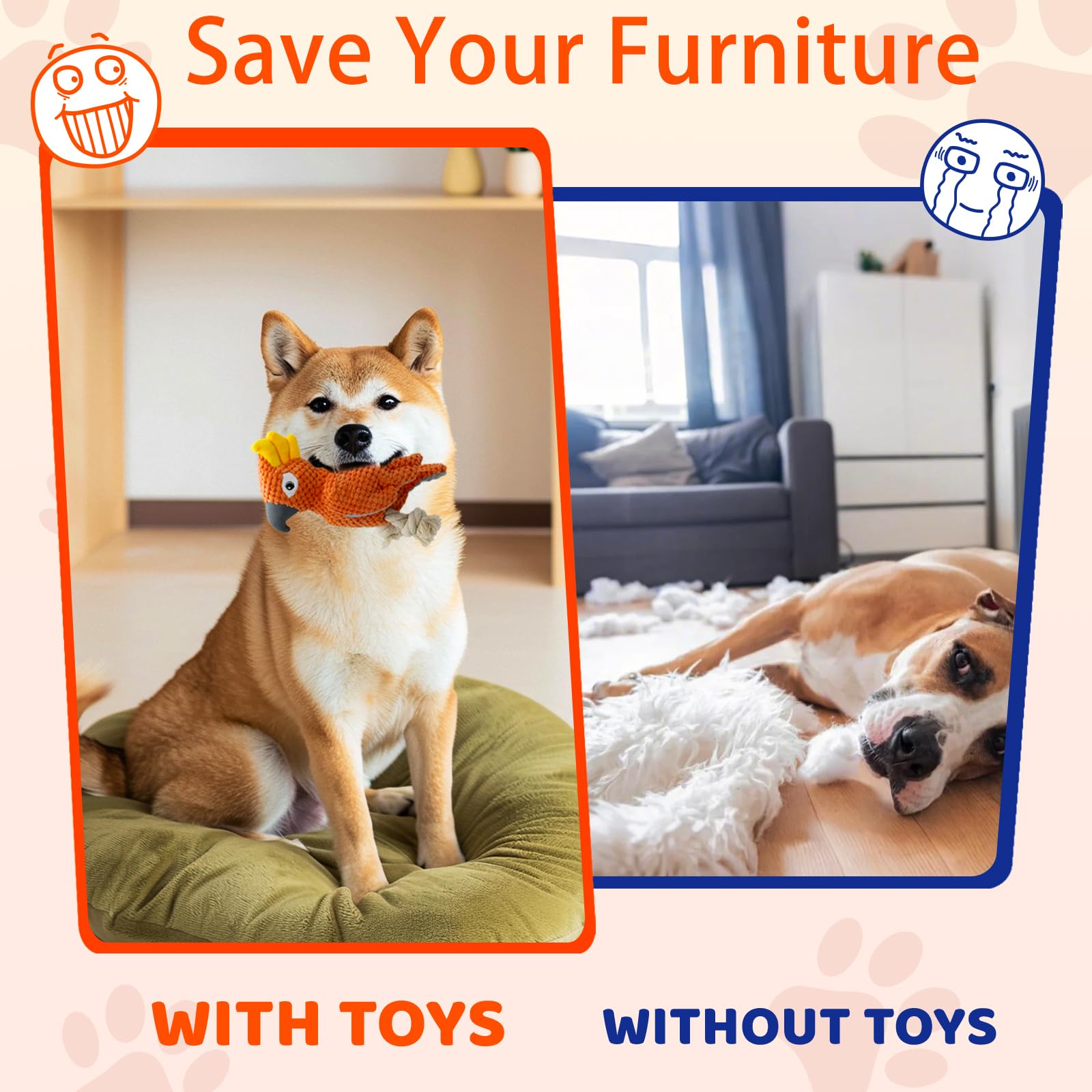 Yzhduxiu 3 Pcs Dog Squeaky Toys, Squeaky Stuffed Toy For Dog, Puppy Chew Toys To Keep Them Busy Interactive Puppy Toys With Sque