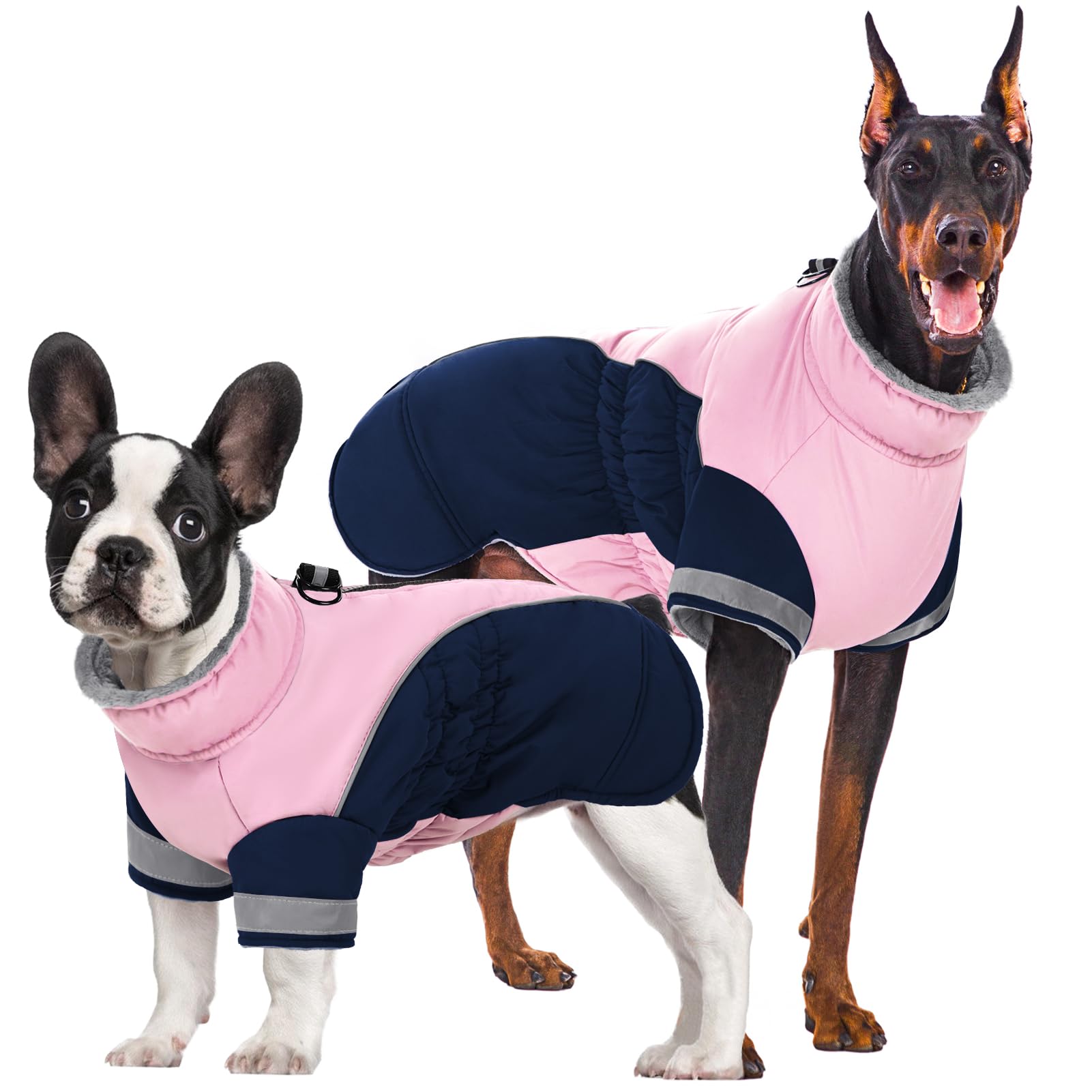 AOFITEE Dog Coat Warm Dog Winter Jacket for Small Dogs, Windproof Dogs Winter Coat with Harness Built in, Turtleneck Fleece Pet 