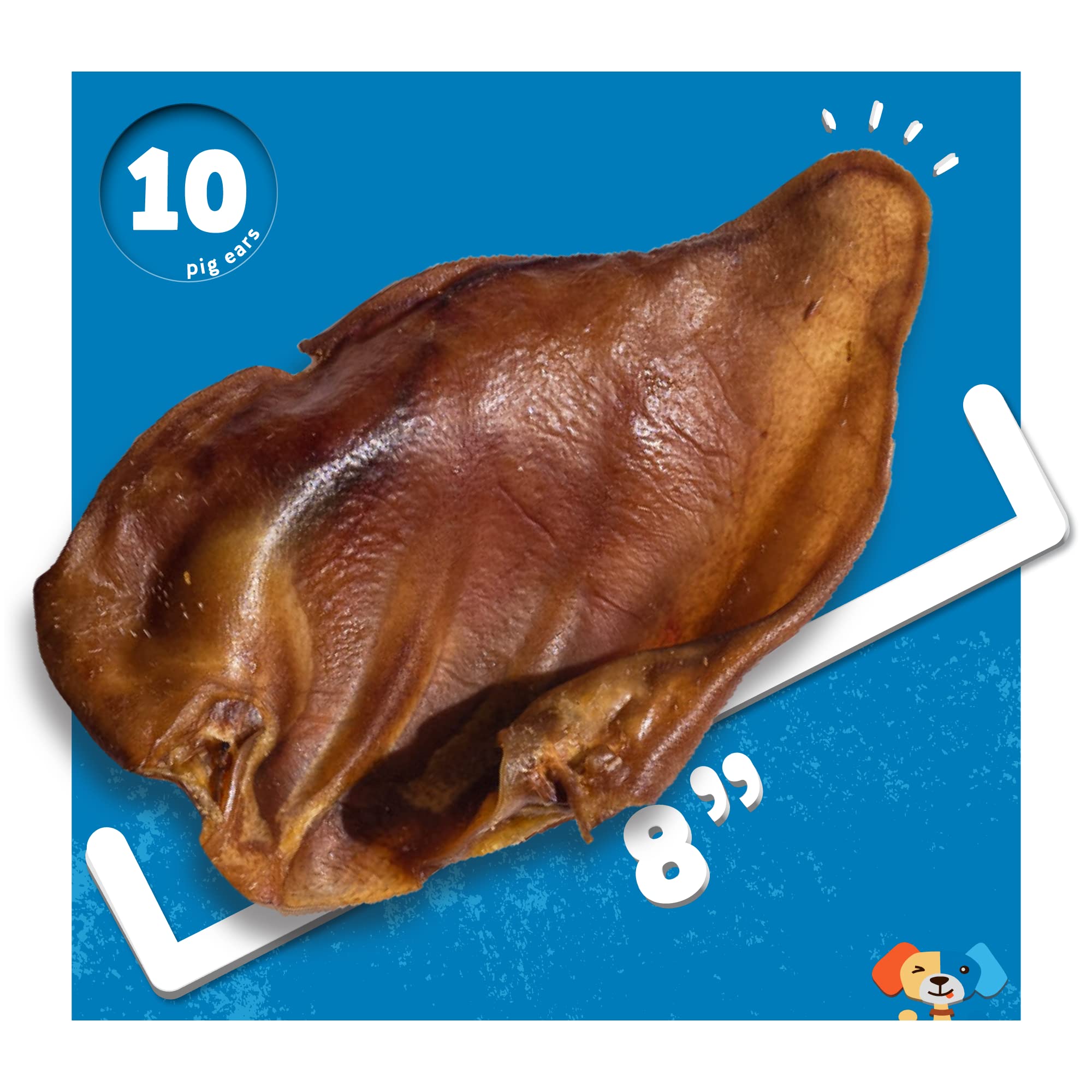 Jack&Pup Natural Whole Pig Ears for Dogs Large, Pigs Ears for Dogs - Premium Dog Ear Treat - Dog Chew Treats for Large and Small