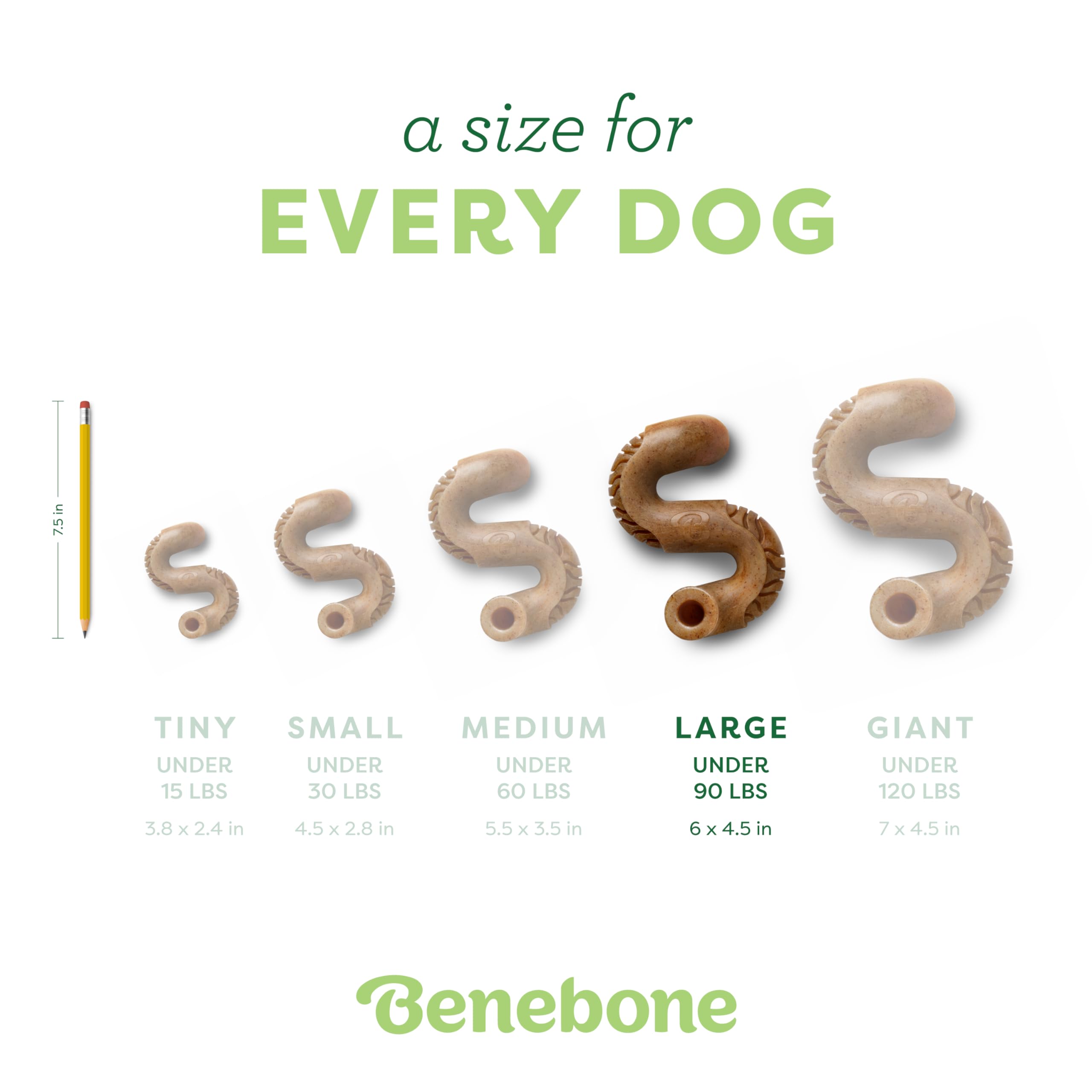 Benebone Tripe Bone Durable Dog Chew Toy For Aggressive Chewers, Real Tripe, Made In Usa, Large