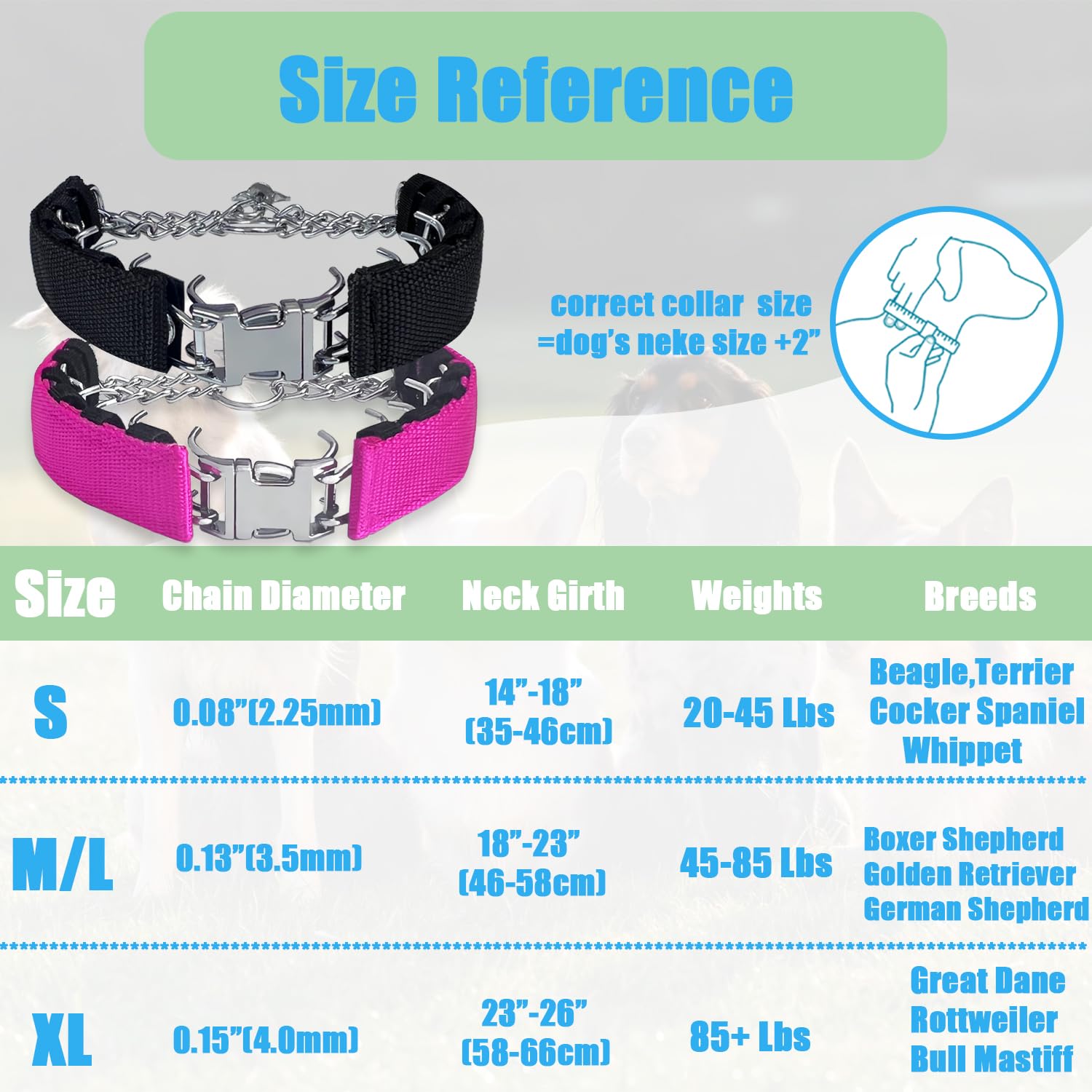 No Pull Dog Adjustable Collar with Buckle for Small Medium Large Dogs