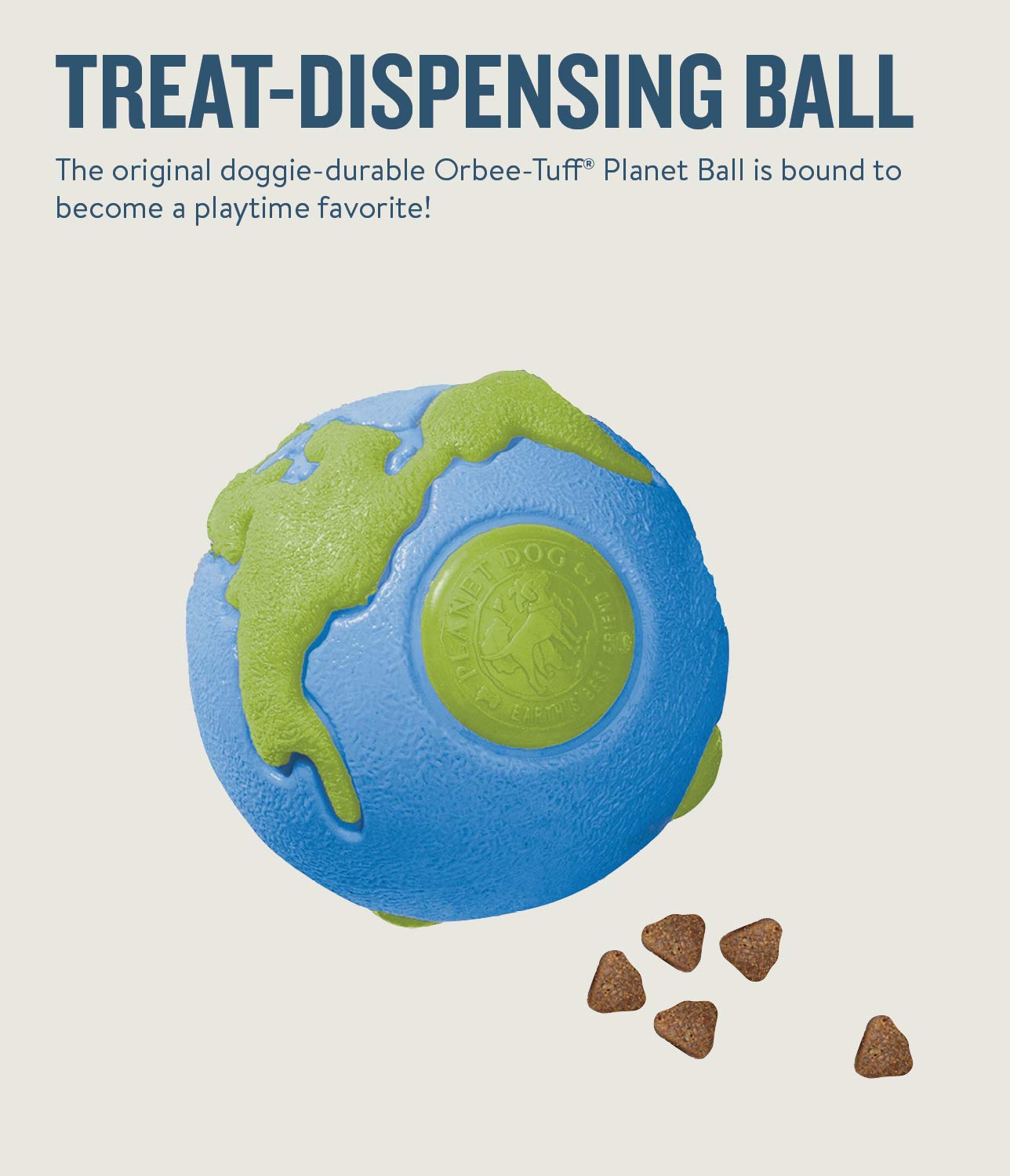 Planet Dog Orbee-Tuff Planet Ball Blue/Green Treat-Dispensing Dog Toy, Small