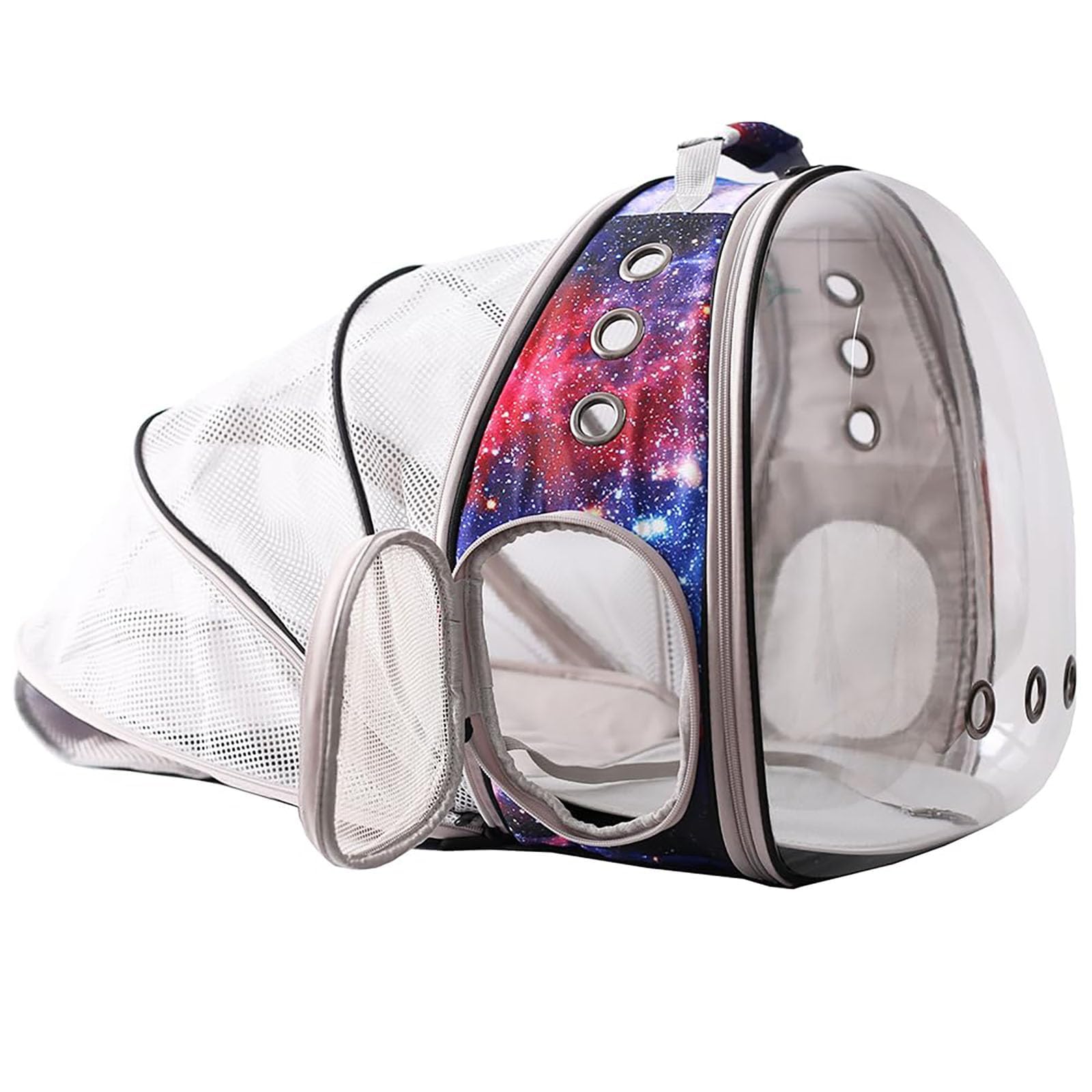 Galaxy Blue Cat Bubble Backpack, Back Extension Space Capsule Astronaut Clear Window Fit Up To 12 Pounds Cat, Vet Transport Carr