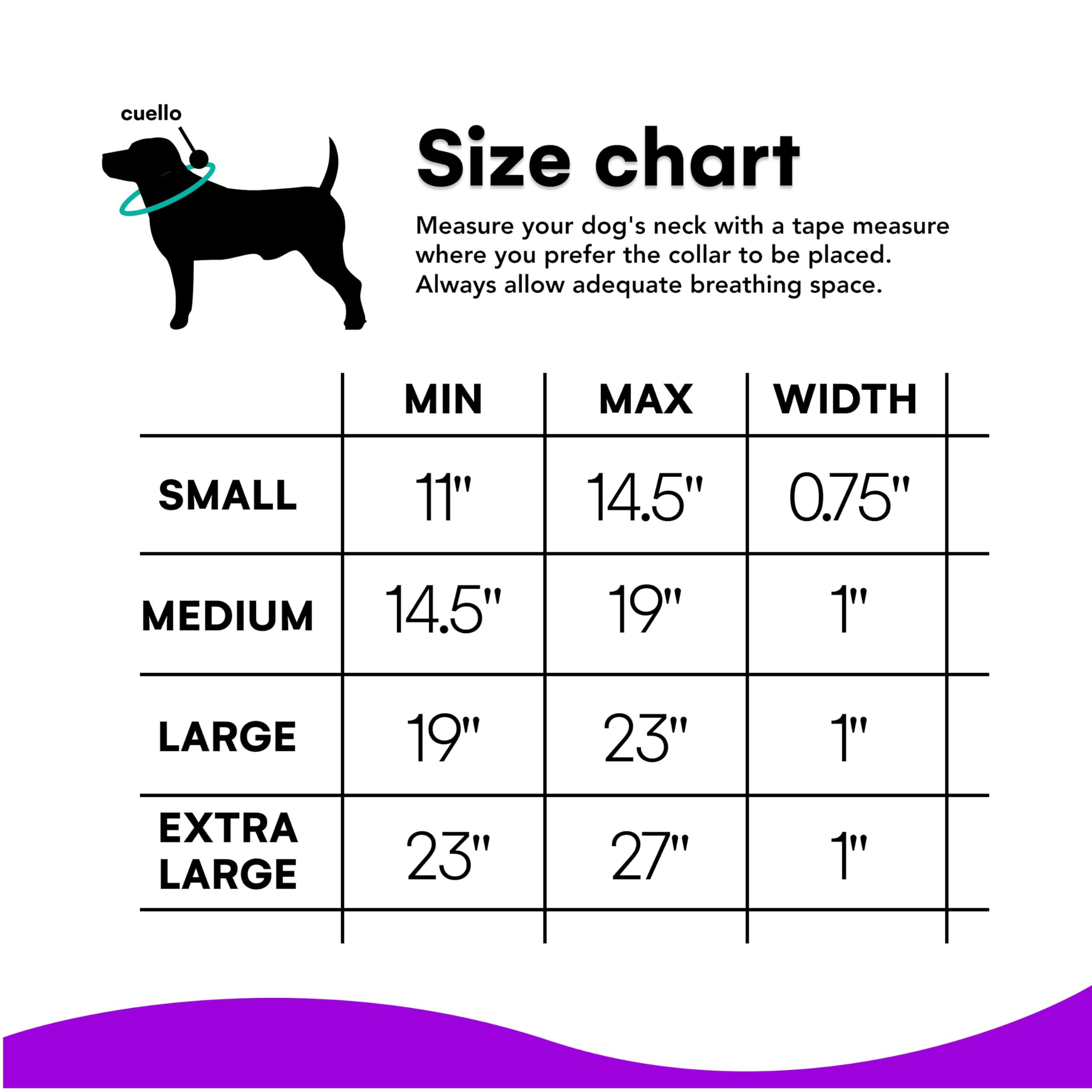 Black Rhino - The Comfort Collar Ultra Soft Neoprene Padded Dog Collar For All Breeds - Heavy Duty Adjustable Reflective Weatherproof (Xlarge, Purple/Bl)