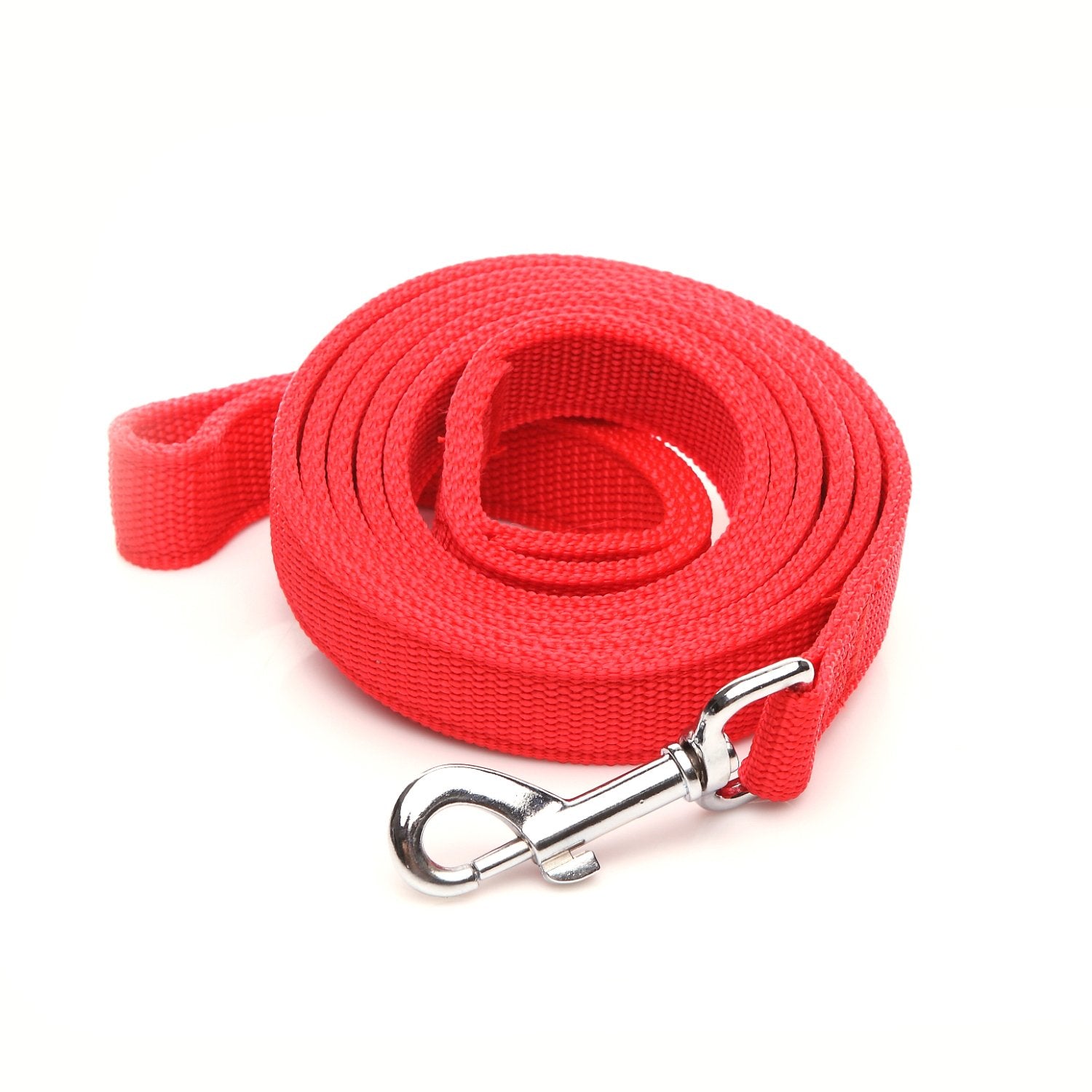 Strong Nylon Dog Leash With 2-Layer, 4 Ft/ 6 Ft/ 7Ft Long, 1 Inch Wide For Medium Large Dogs (Red, 1'' X 2 Ft)
