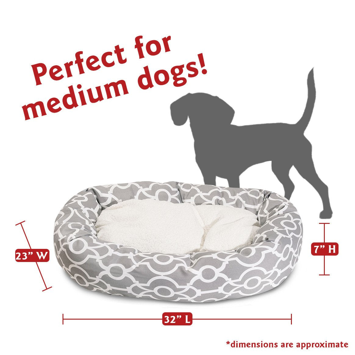 Majestic Pet 32' Athens Gray Sherpa Bagel Bed