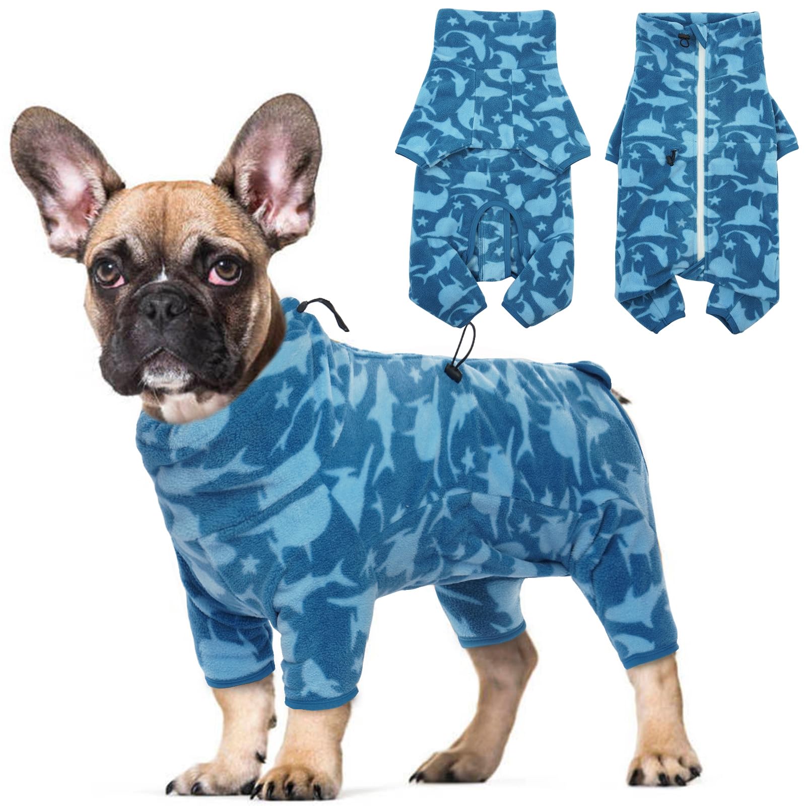 Rozkitch Dog Winter Coat Soft Fleece Pullover Pajamas, Pet Windproof Warm Cold Weather Jacket Vest Cozy Onesie Jumpsuit Apparel Outfit Clothes For Small, Medium, Large Dogs Walking Hiking Travel Sleep
