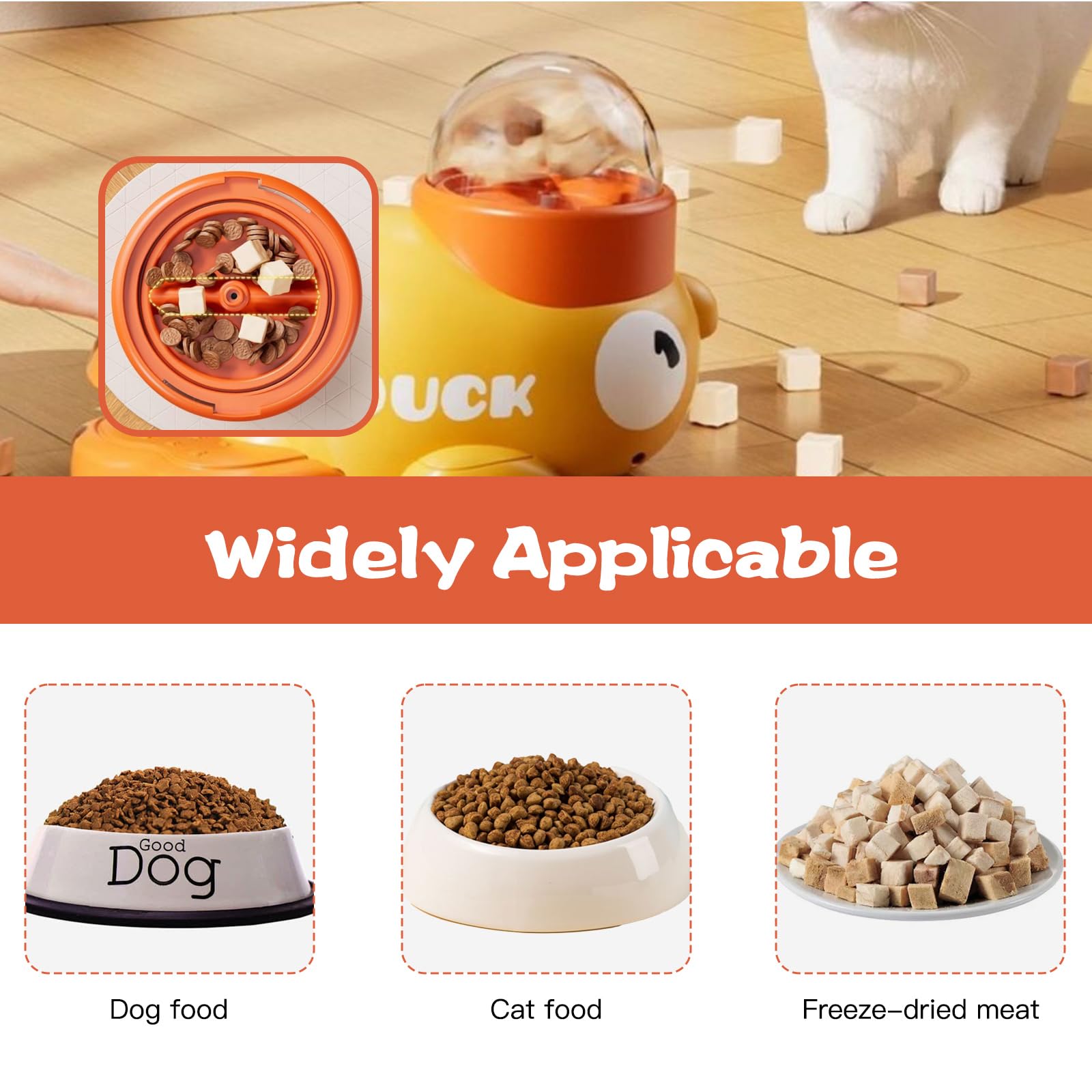 DZHPSRSZ Dog Treat Dispenser Toy Interactive,Duck Pet Feeder,Puzzle Toys for Dogs or Cat,Duck Pet Feeder to Focus Dogs Attentio