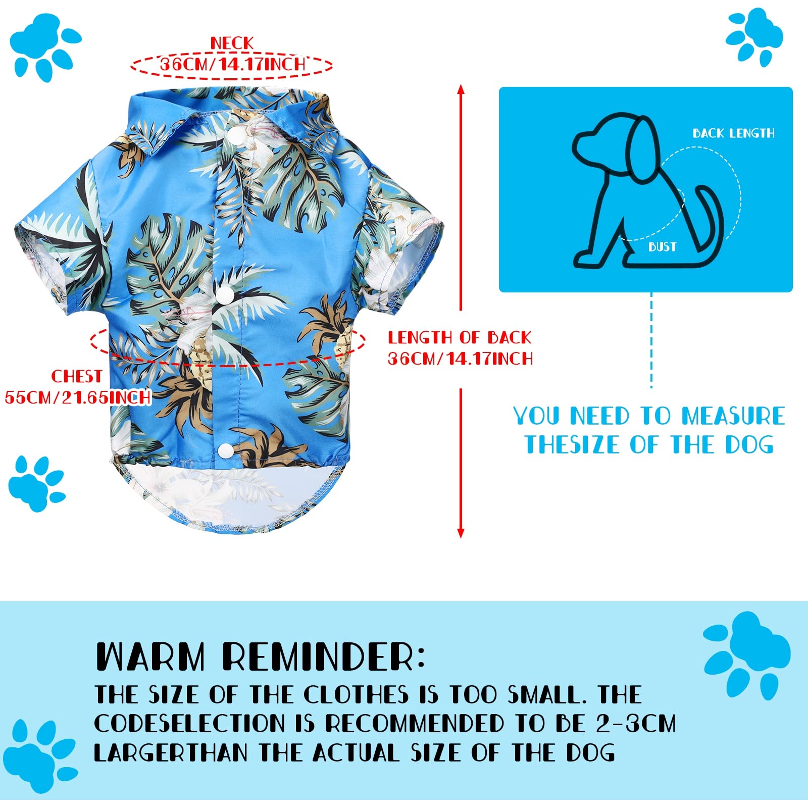 3 Pieces Pet Dog Hawaiian Costume, Includes Puppy Cool T-Shirts Summer Clothes, Funny Cute Dog Retro Fashion Sunglasses and a Co