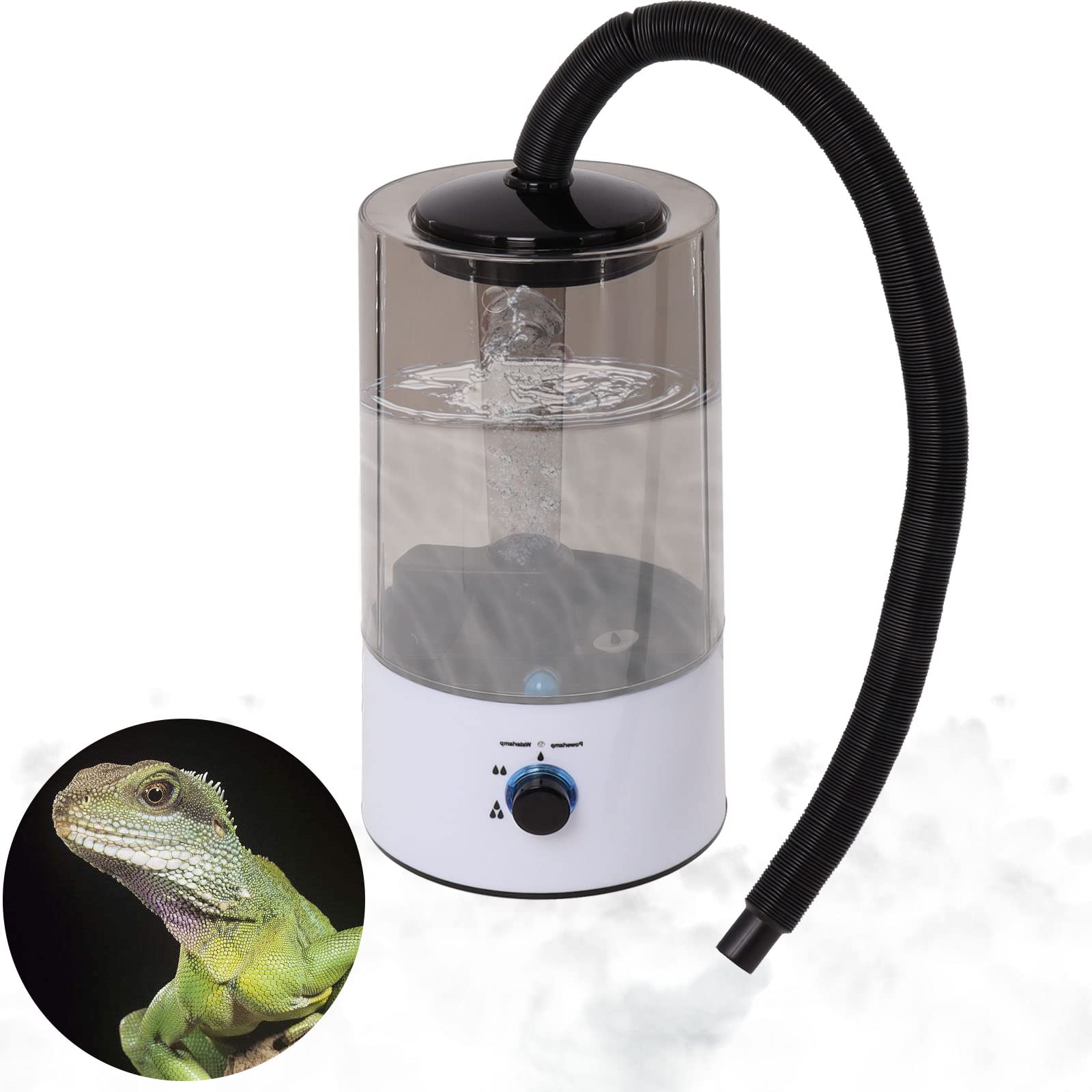 Reptile Humidifier Fogger, (4L) Fog Machine for Reptile Terrarium Tank, Pets Mister Adjustable Fog for Chameleon, Bearded Dragon