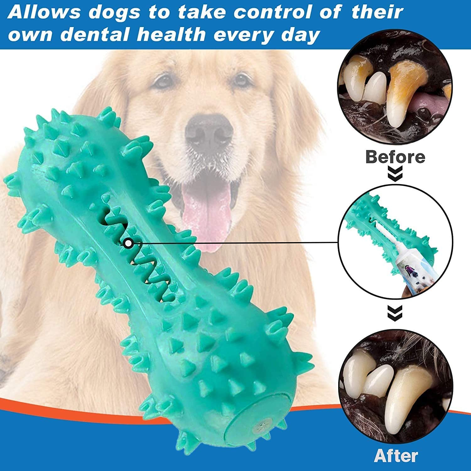 Cerisurio Toothbrush Dog Chew Toy, Stick Bone For Dog Teeth Cleaning, Tooth Brushing, Teething Chew Toys, Dental Oral Care For S